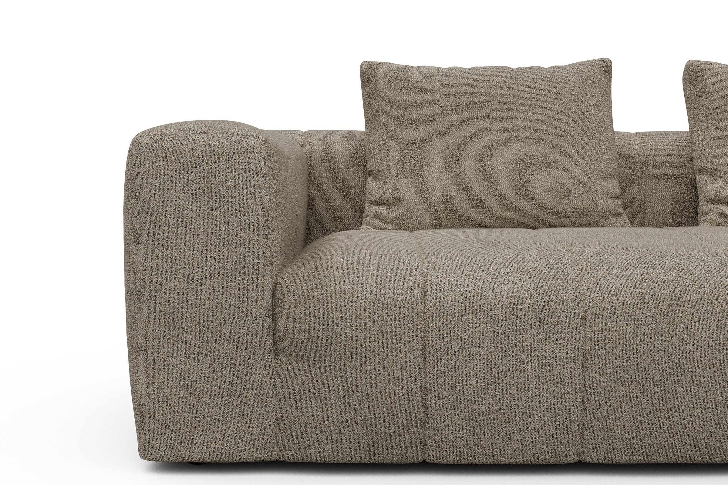 Ecksofa Hugo 2,5-Sitzer Armlehne links mit Chaiselongue Boucle-Belge