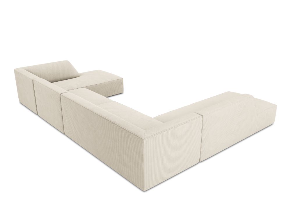 Cosmopolitan Design Panoramasofa Siena 7-Sitzer Kord Scala Helles Beige Links