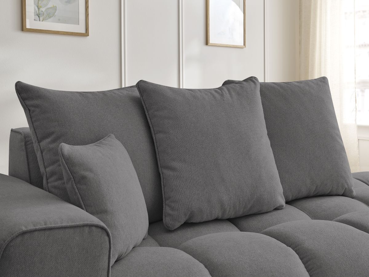 Bobochic Mont-blanc Sofa 4-Sitzer Melange-Stoff Dunkelgrau Armlehne links