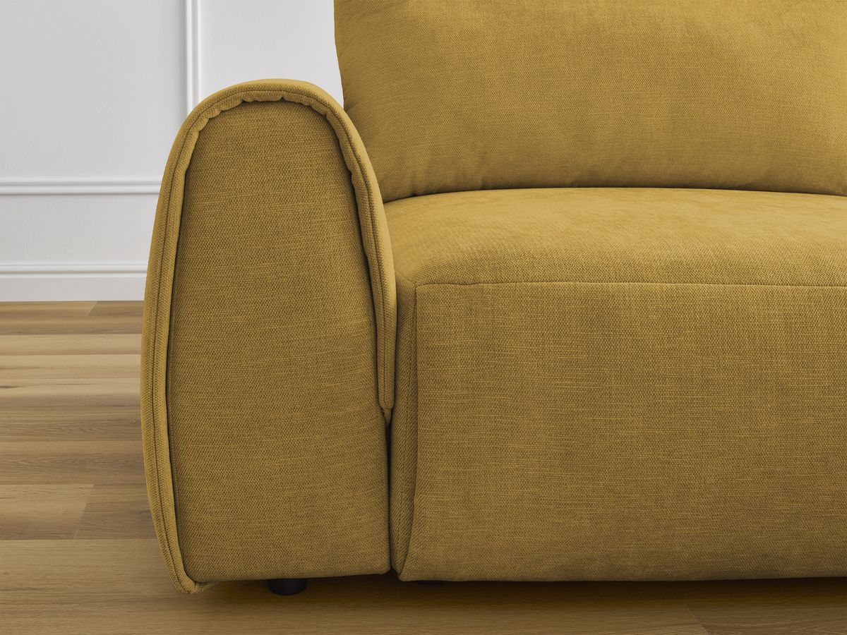 Bobochic Aden Ecksofa 246 × 152 cm Stoff Gelb Ecke rechts