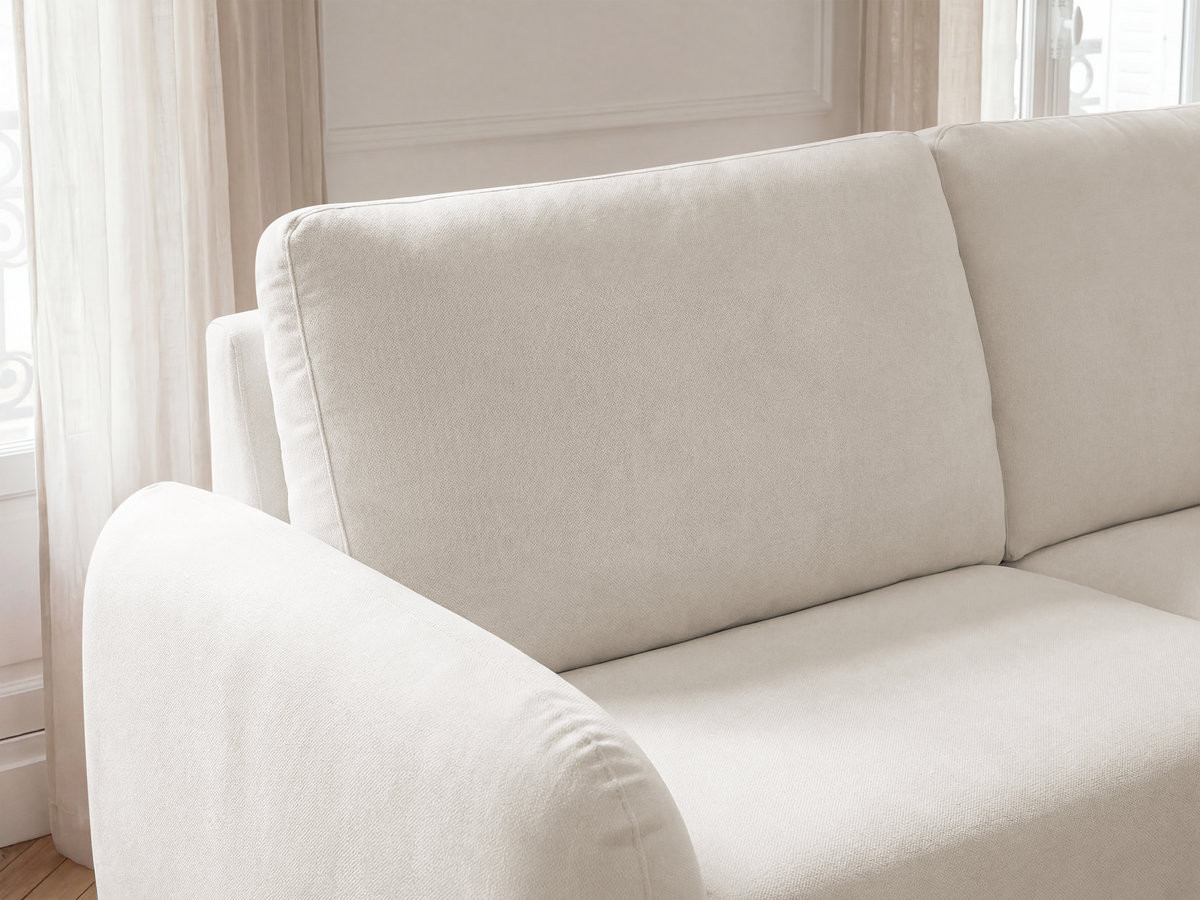 Bobochic Kenan Schlafsofa 3-Sitzer Stoff Beige, Liegefläche 140 × 196 cm