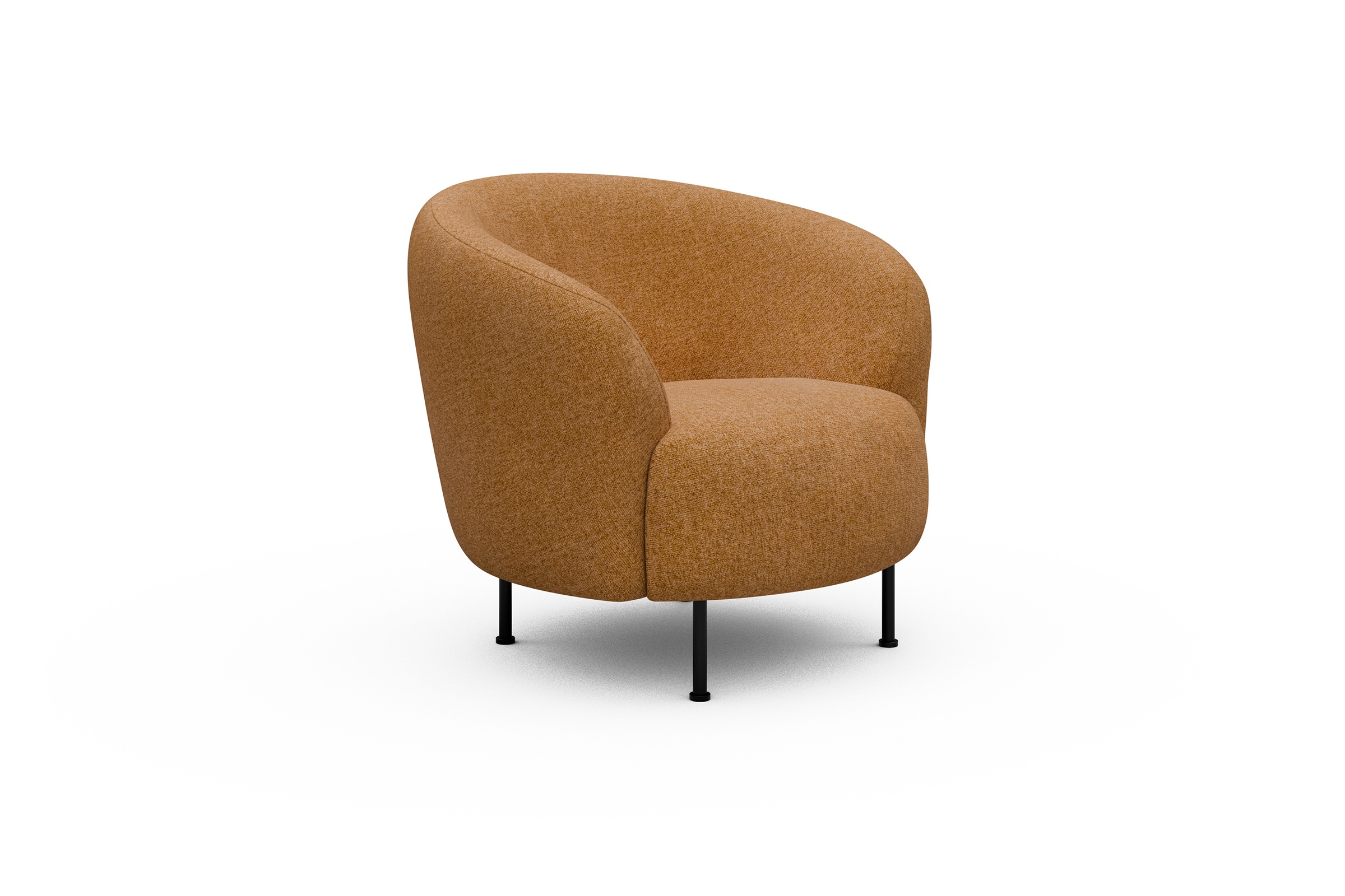 Sessel Ronda Metallbeine Schwarz Casone-Warm-Yellow