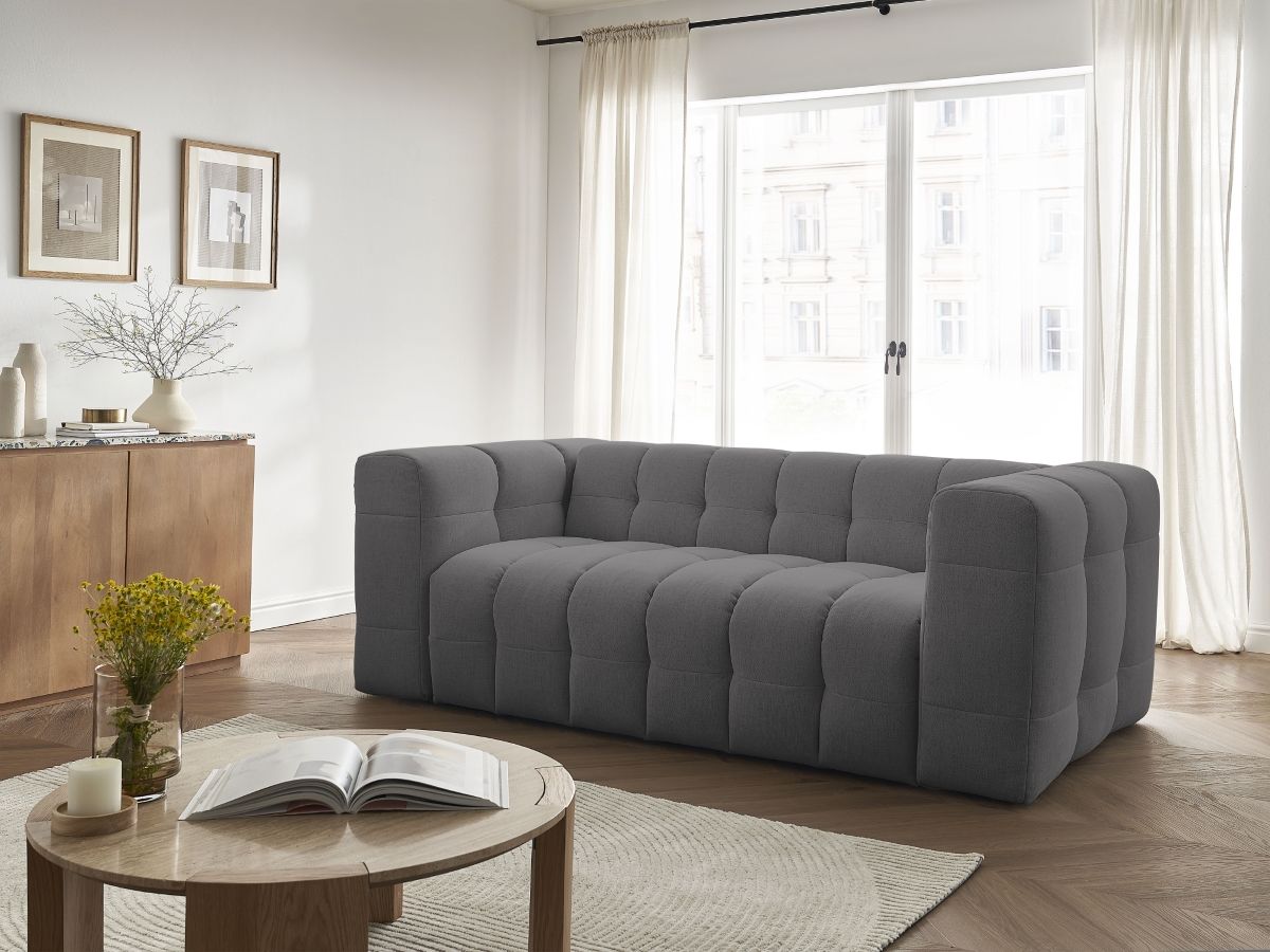 Bobochic Cloud Schlafsofa 3-Sitzer Stoff Dunkelgrau