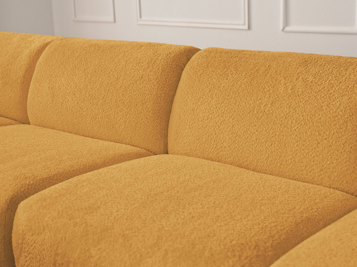Bobochic Anda Ecksofa 292 × 163 cm Chenille Gelb Ecke links