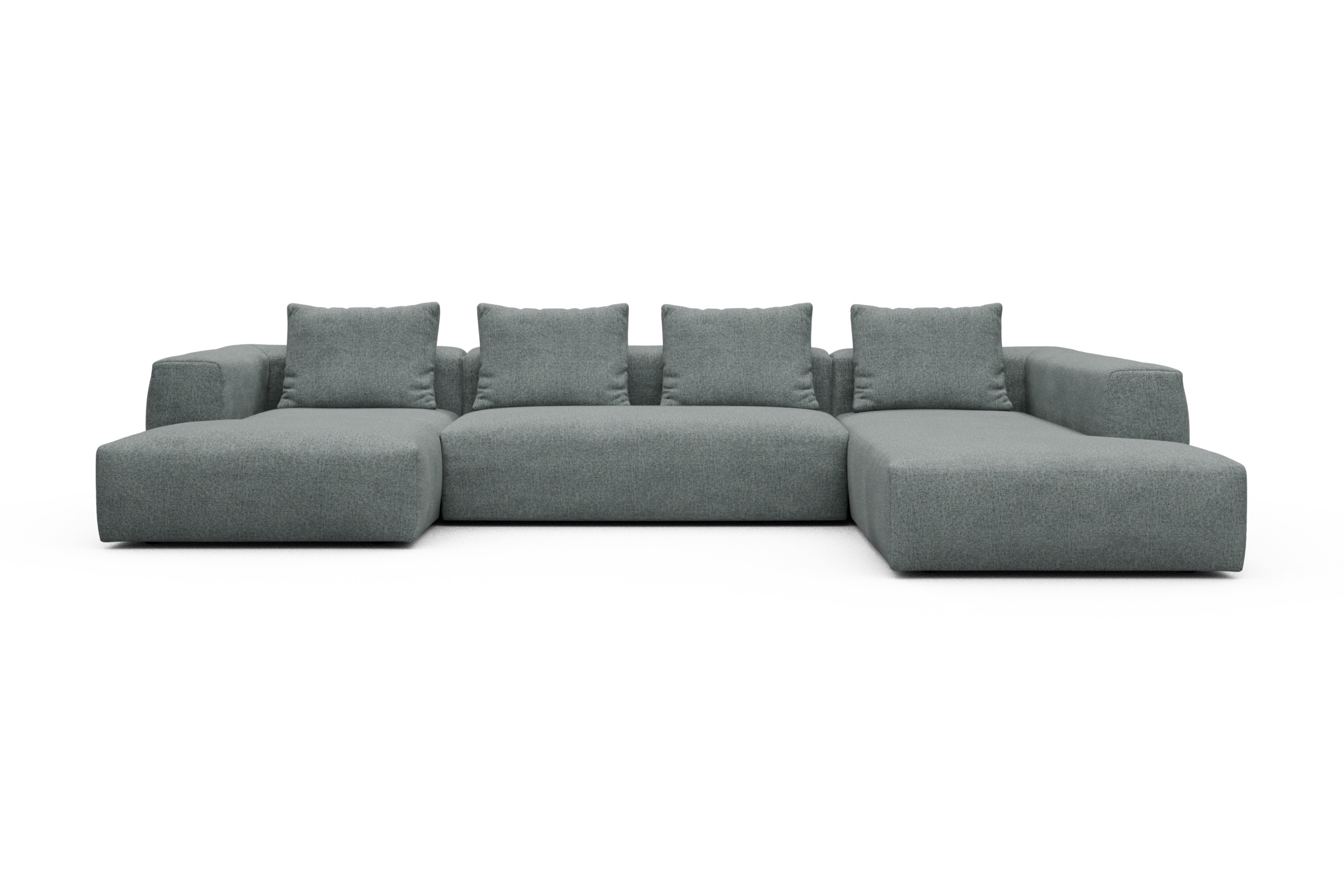 Skandi Home Wohnlandschaft Fred Relax-Ecke rechts mit 2-Sitzer und Chaiselongue links Casone-Light-Mixed-Green moebelfaktor