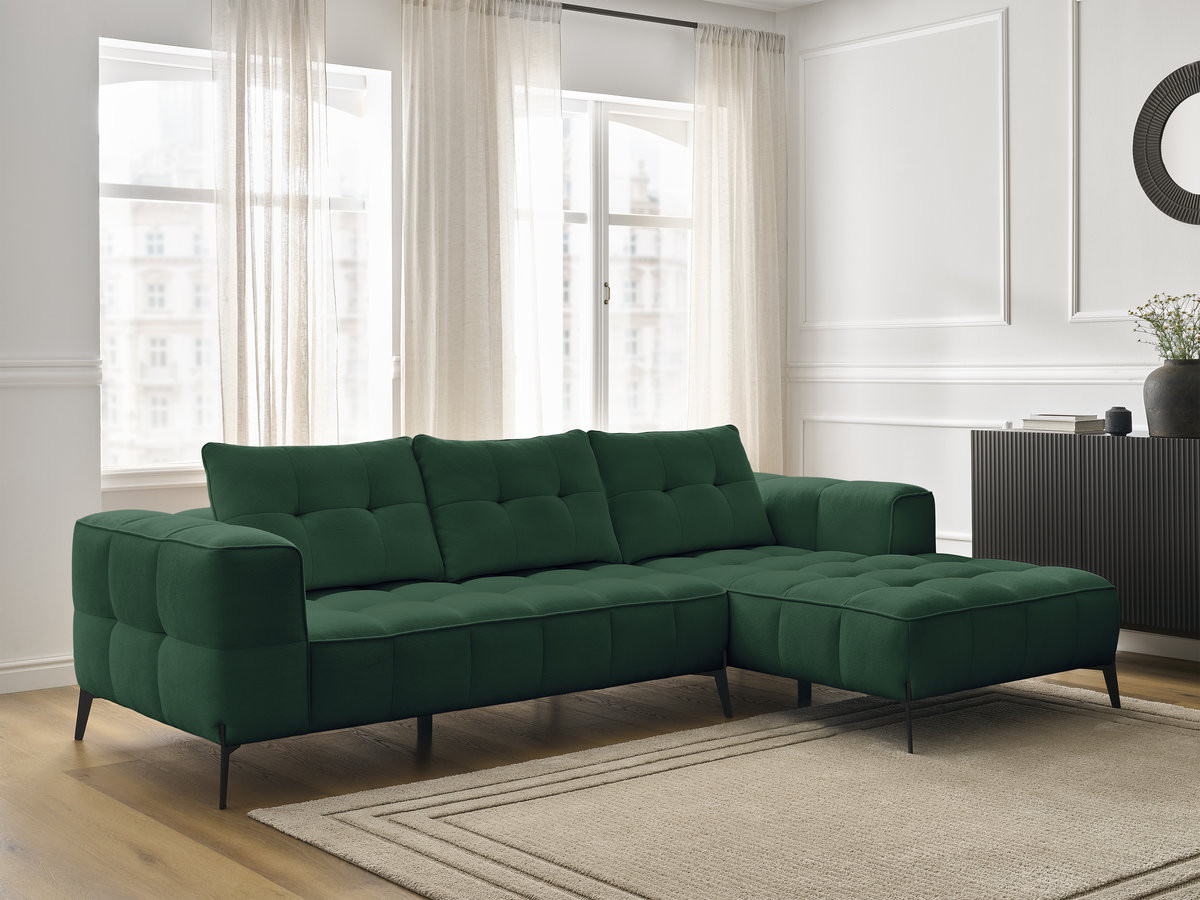 Bobochic Anis Ecksofa Strukturstoff Grün Ecke rechts