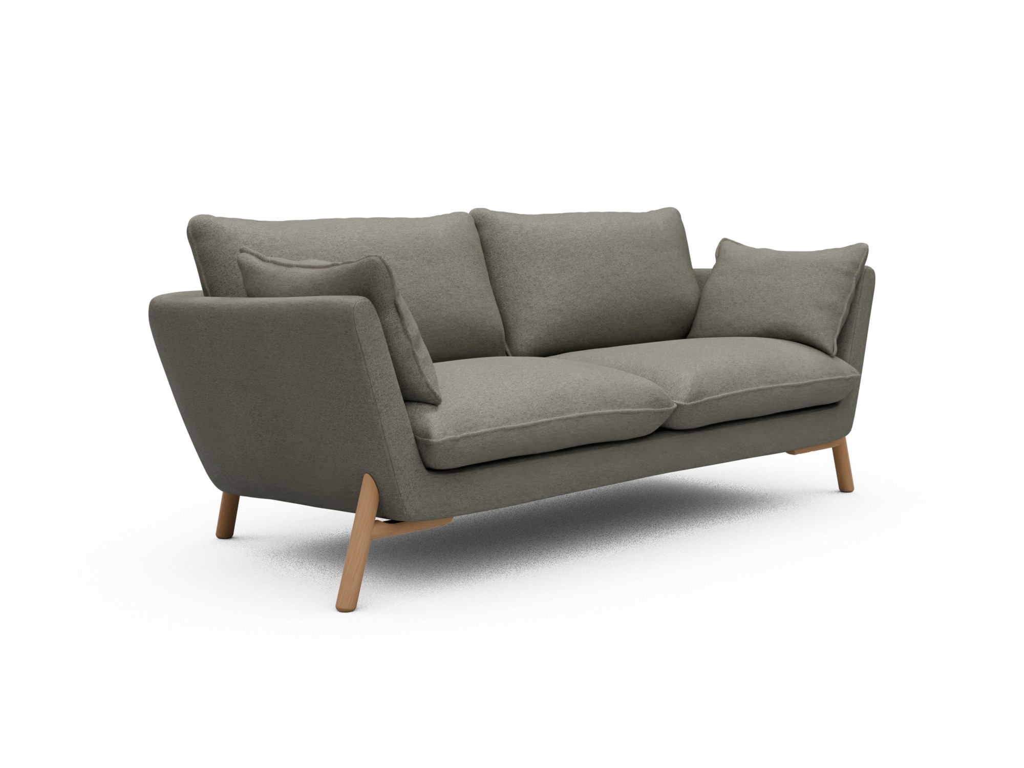 Skandi Home Sofa Emil 2-Sitzer Beinfarbe Eiche Natur Denari-Warm-Grey moebelfaktor