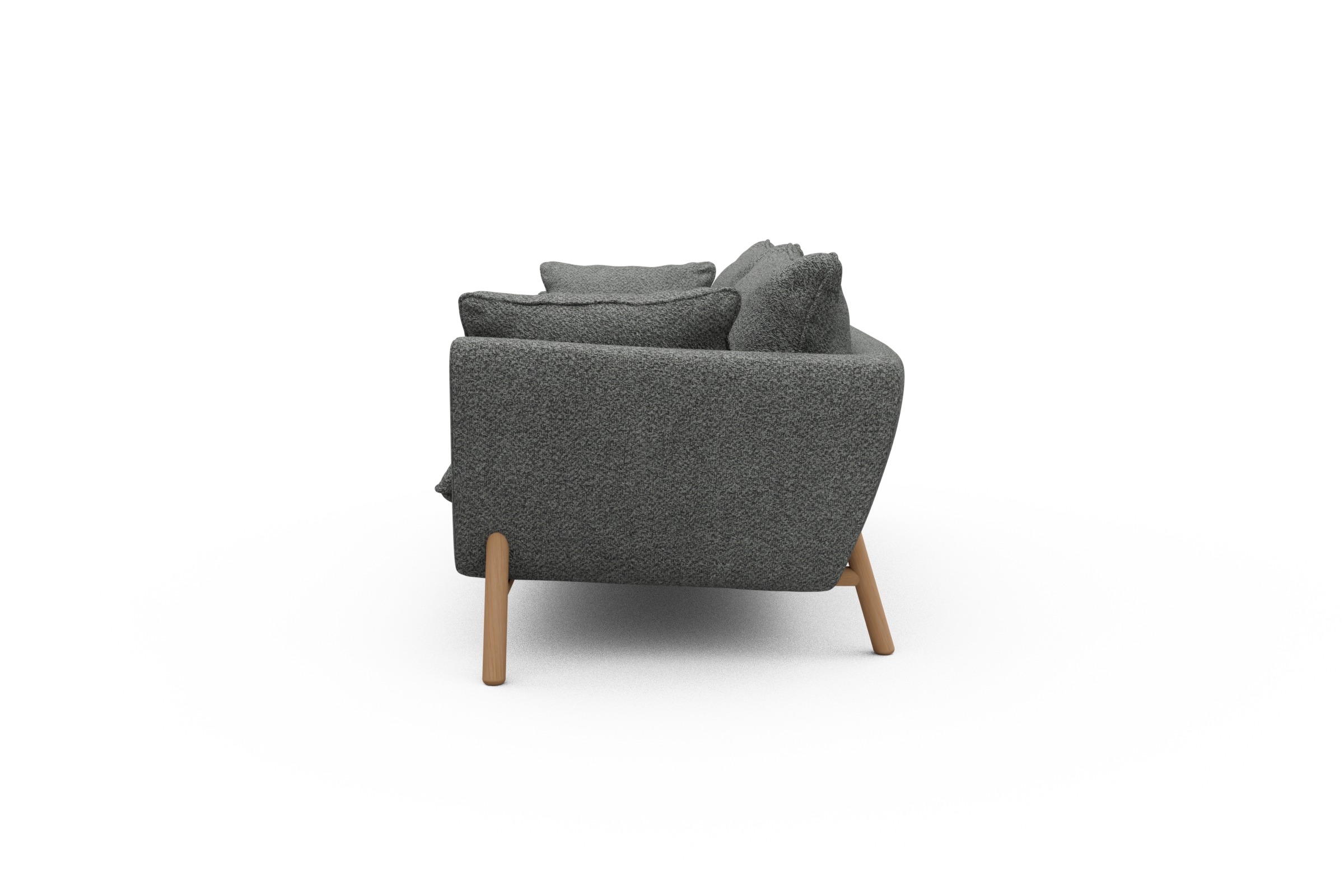 Sofa Emil PREMIUM 3-Sitzer Beinfarbe Eiche Natur Vanora-Warm-Grey