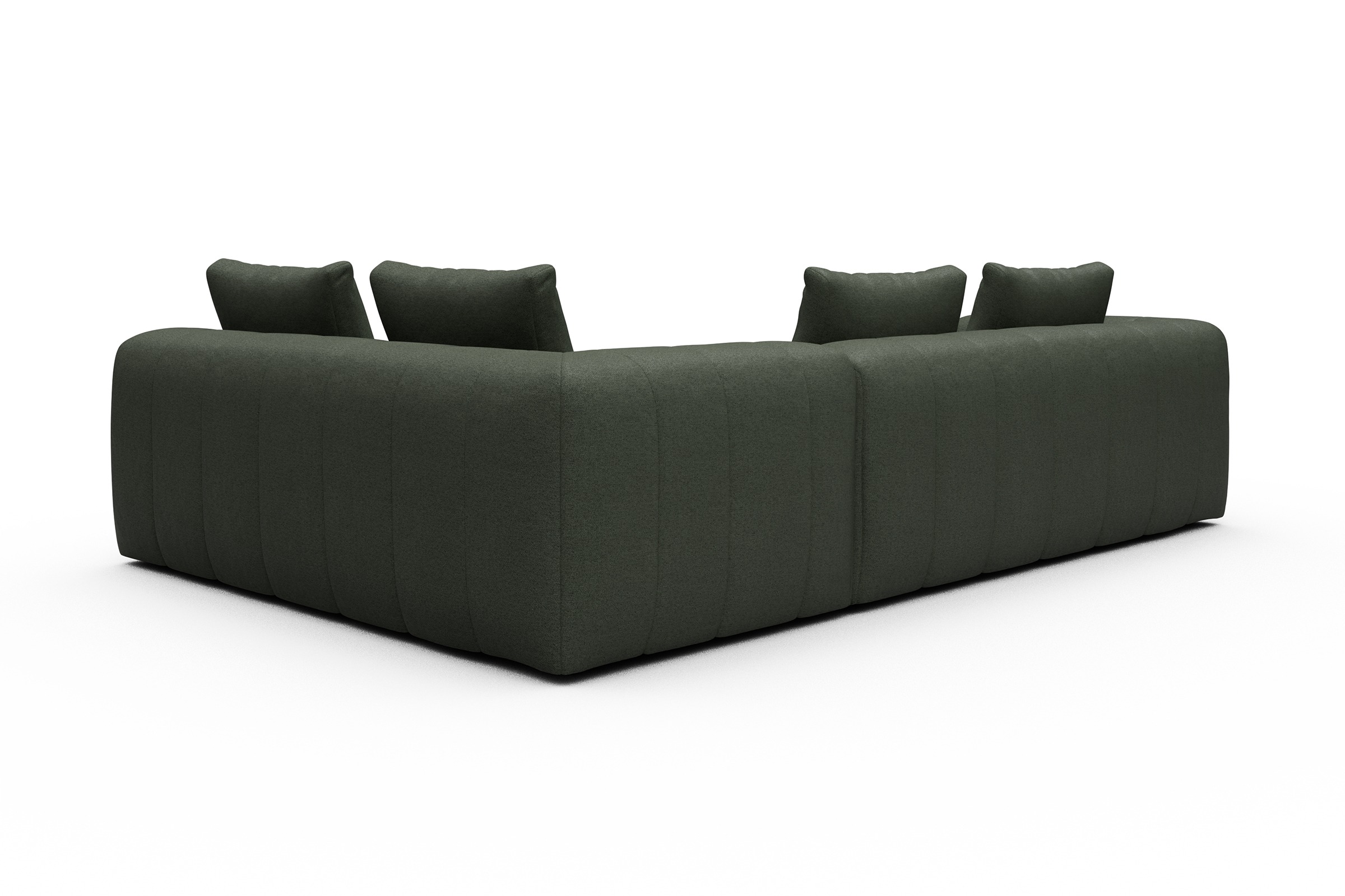 Ecksofa Hugo 2x 2,5-Sitzer Armlehne links Denari-Forest-Green