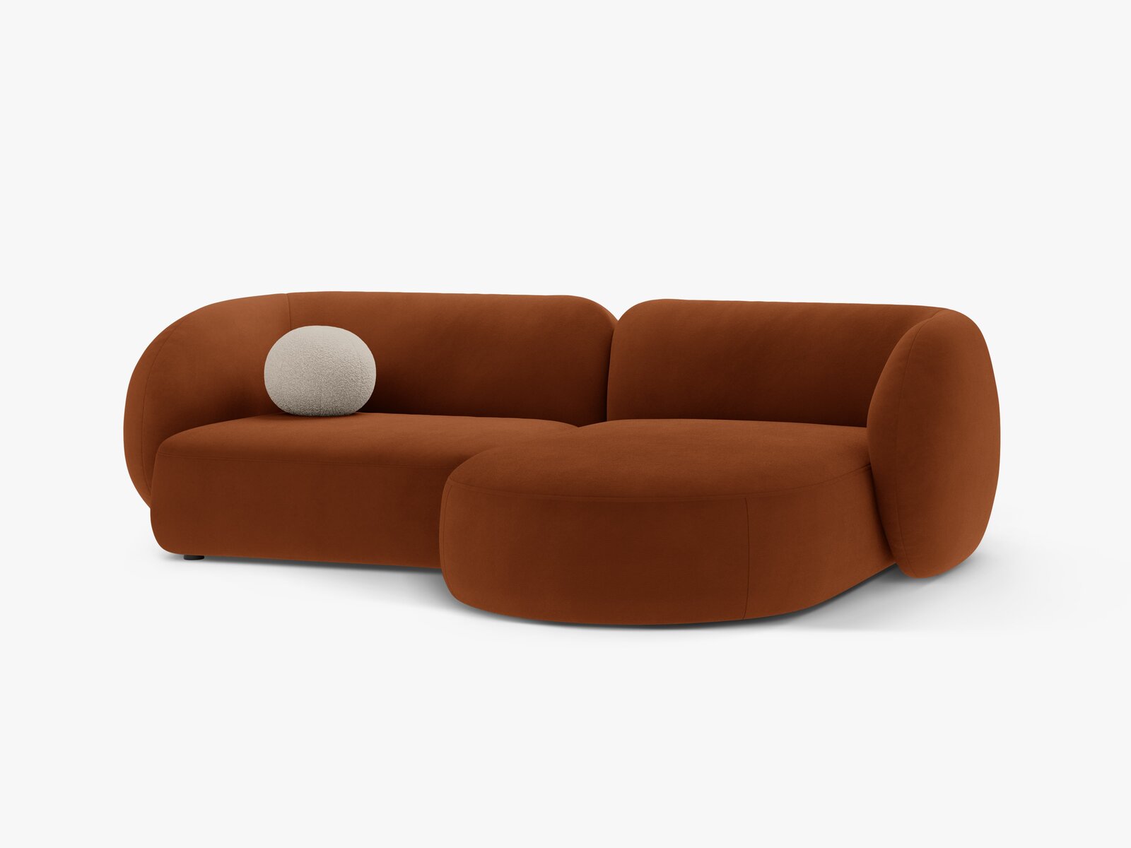 Micadoni Ecksofa Kate 2-Sitzer Rechts Samt Terrakotta