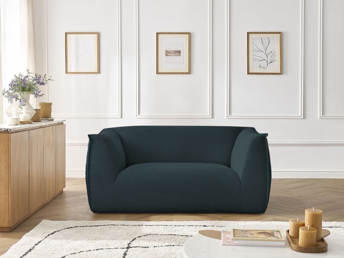 Bobochic Giorgia Sofa 2-Sitzer Cordsamt Dunkelblau