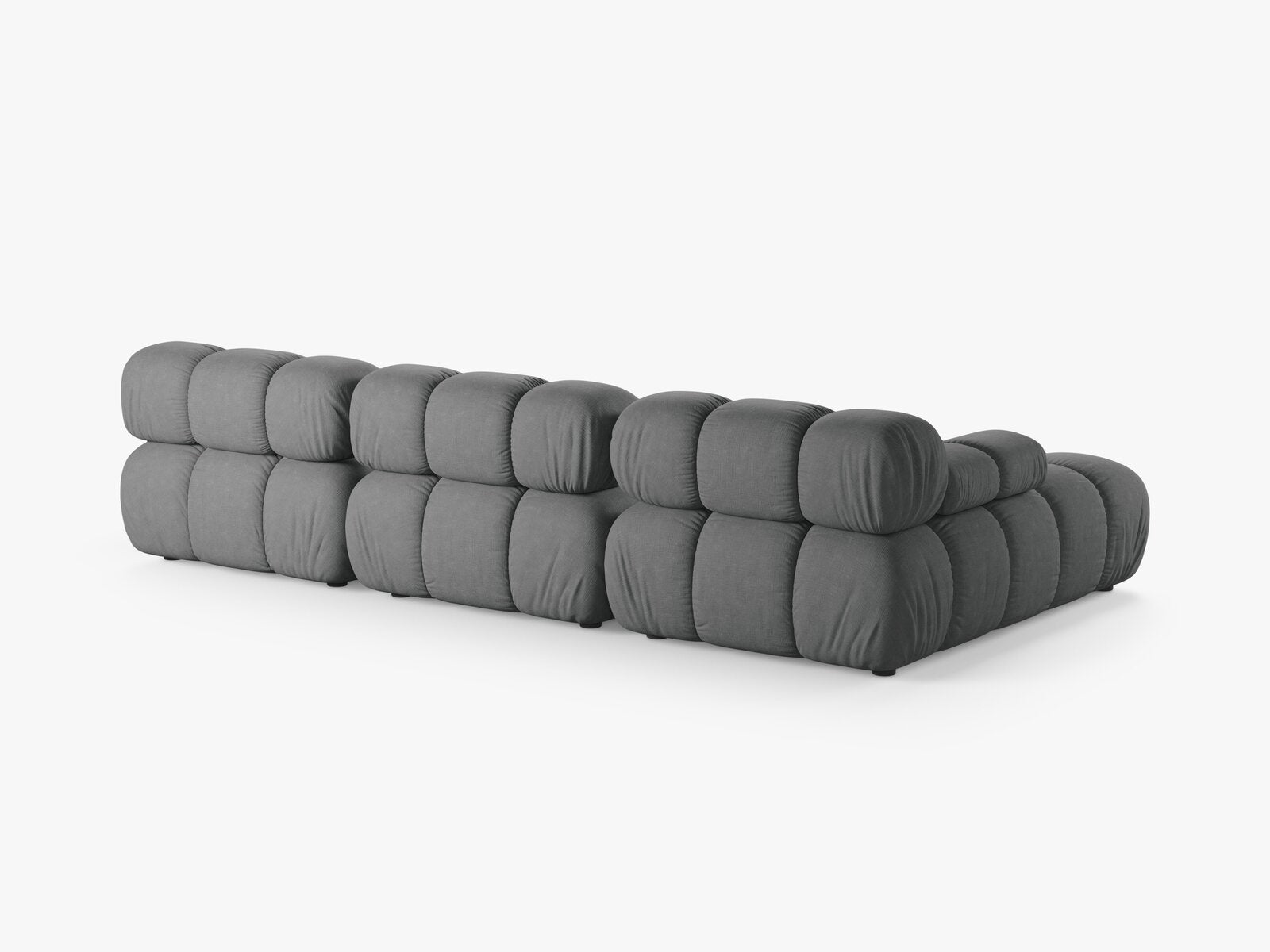 Micadoni Modulares Ecksofa Bellis 4-Sitzer Links Strukturierter Stoff Liberty Grau