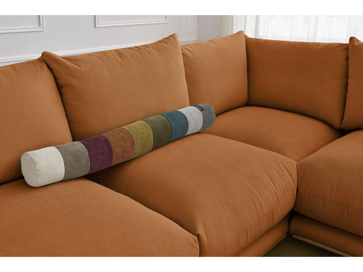 Bobochic Ernest Ecksofa mit Pouf Stoff Orange