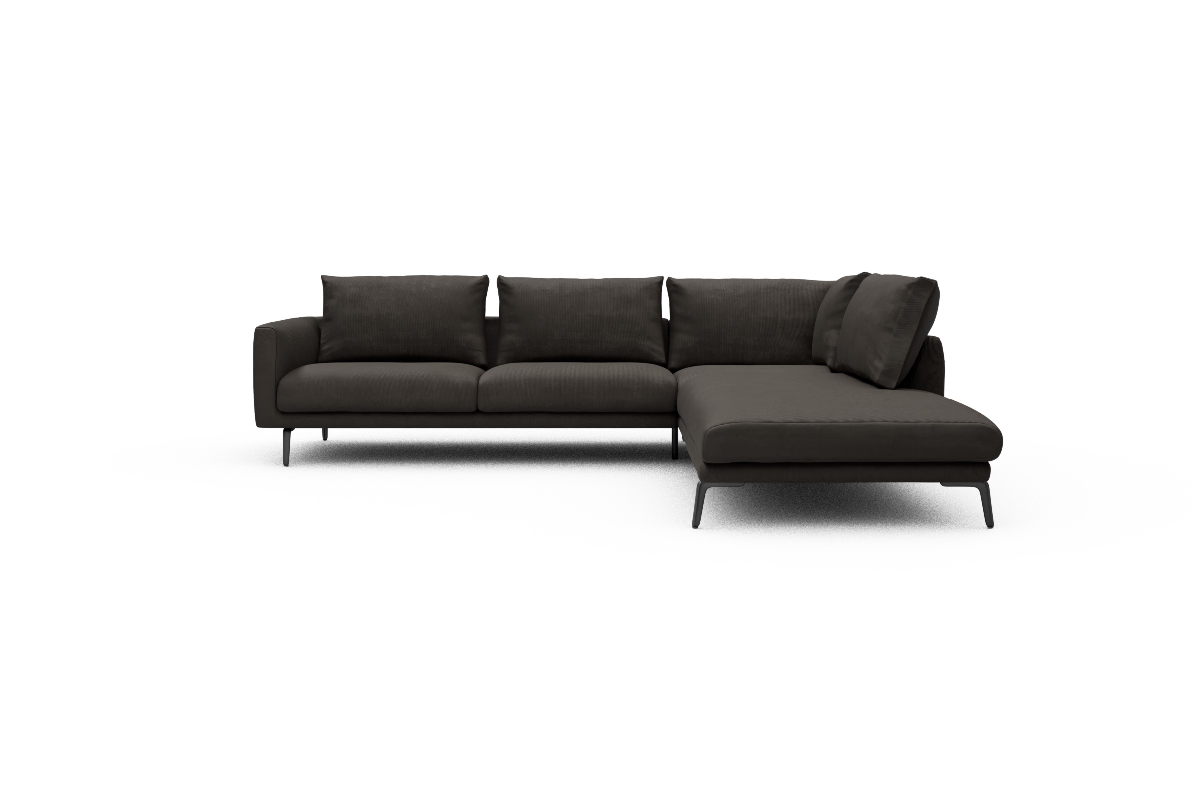 Skandi Home Ecksofa Karl Relax-Ecke rechts mit 2,5-Sitzer Cordufine-Taupe moebelfaktor