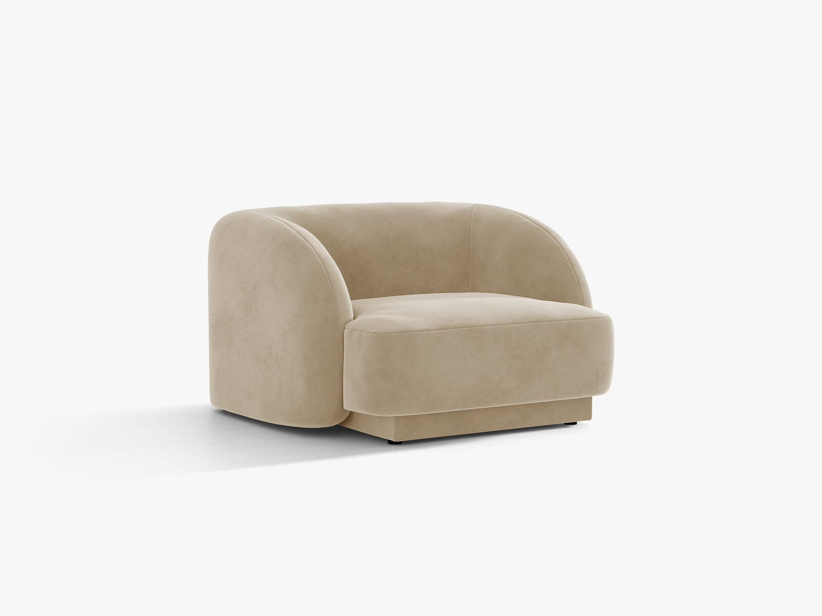 Micadoni Sessel Miley 1-Sitzer Samt Venus Beige