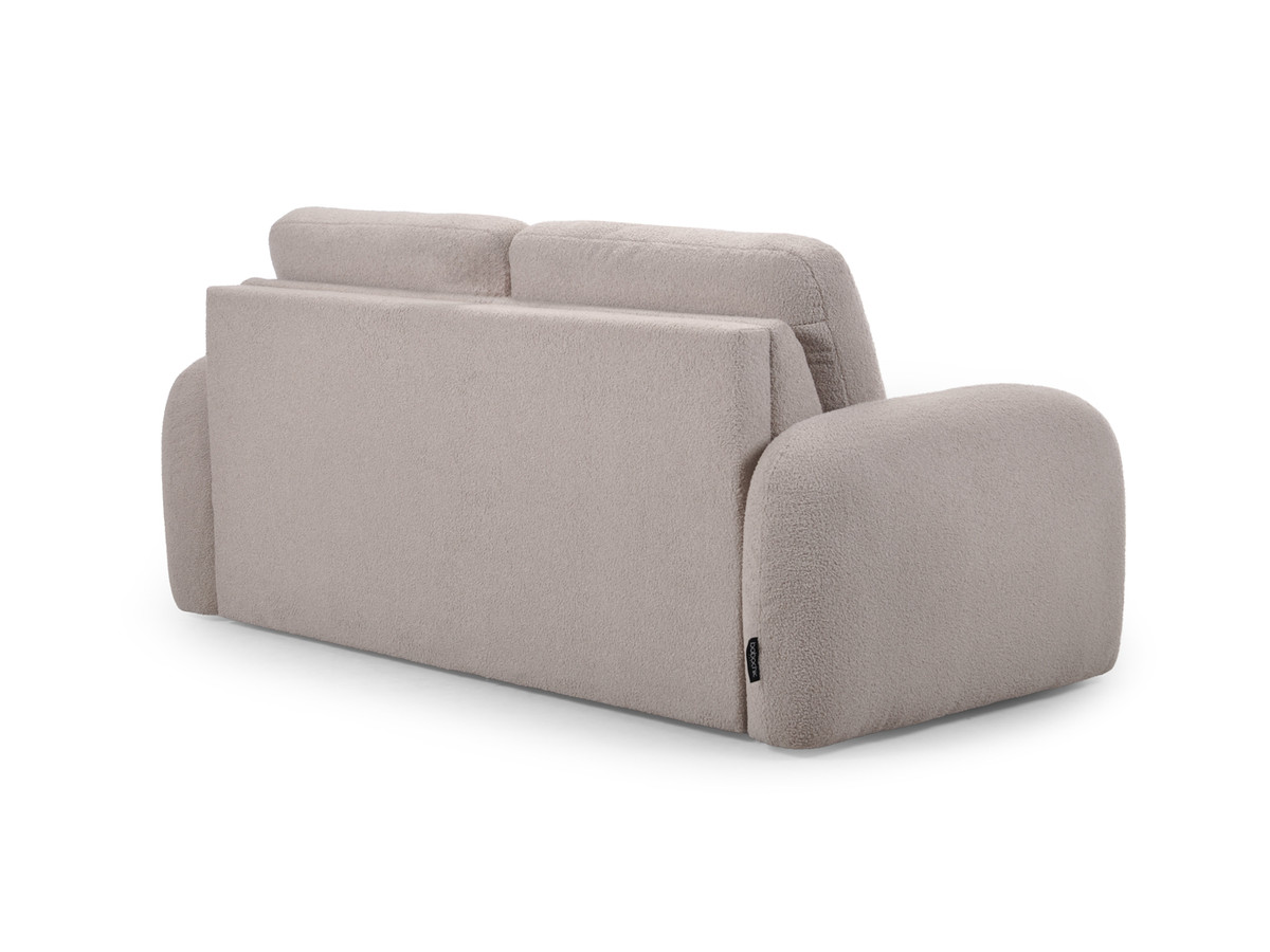 Bobochic Kenan Schlafsofa 3-Sitzer Bouclé-Stoff Beige, Liegefläche 160 × 196 cm