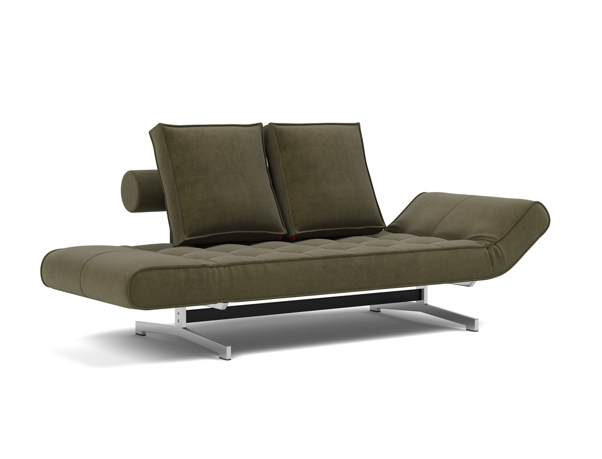 Tagesbett Ghia Kord Cordufine 316-Pine-Green Beine Chrom