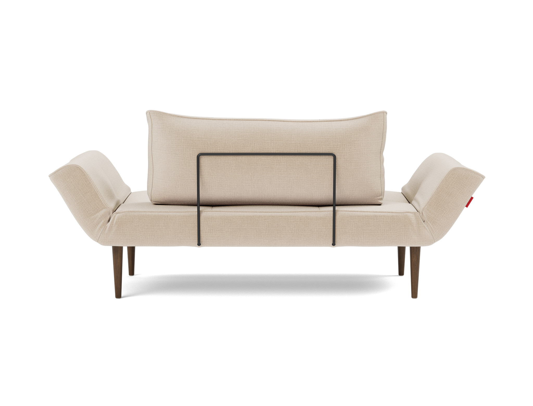Tagesbett Zeal Chenille Esina 410-Almond-Beige Beine Styletto Eiche dunkel