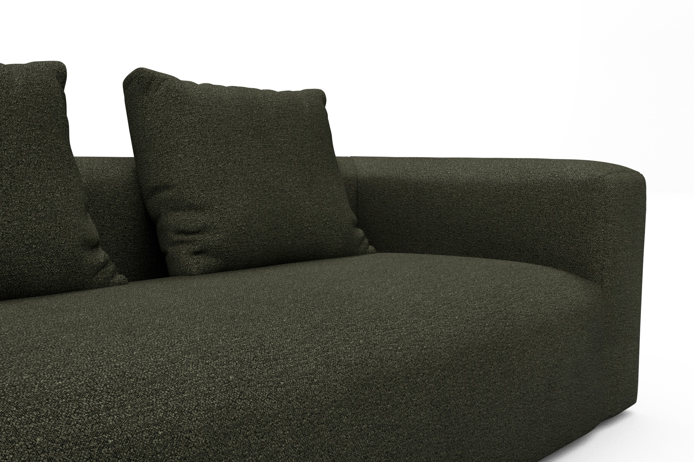 Sofa Modulares XXL Sofa Fred 5-Sitzer Boucle-Forest-Green