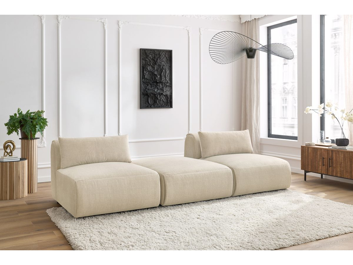 Bobochic Jeanne Sofa 3-Sitzer Samt Beige