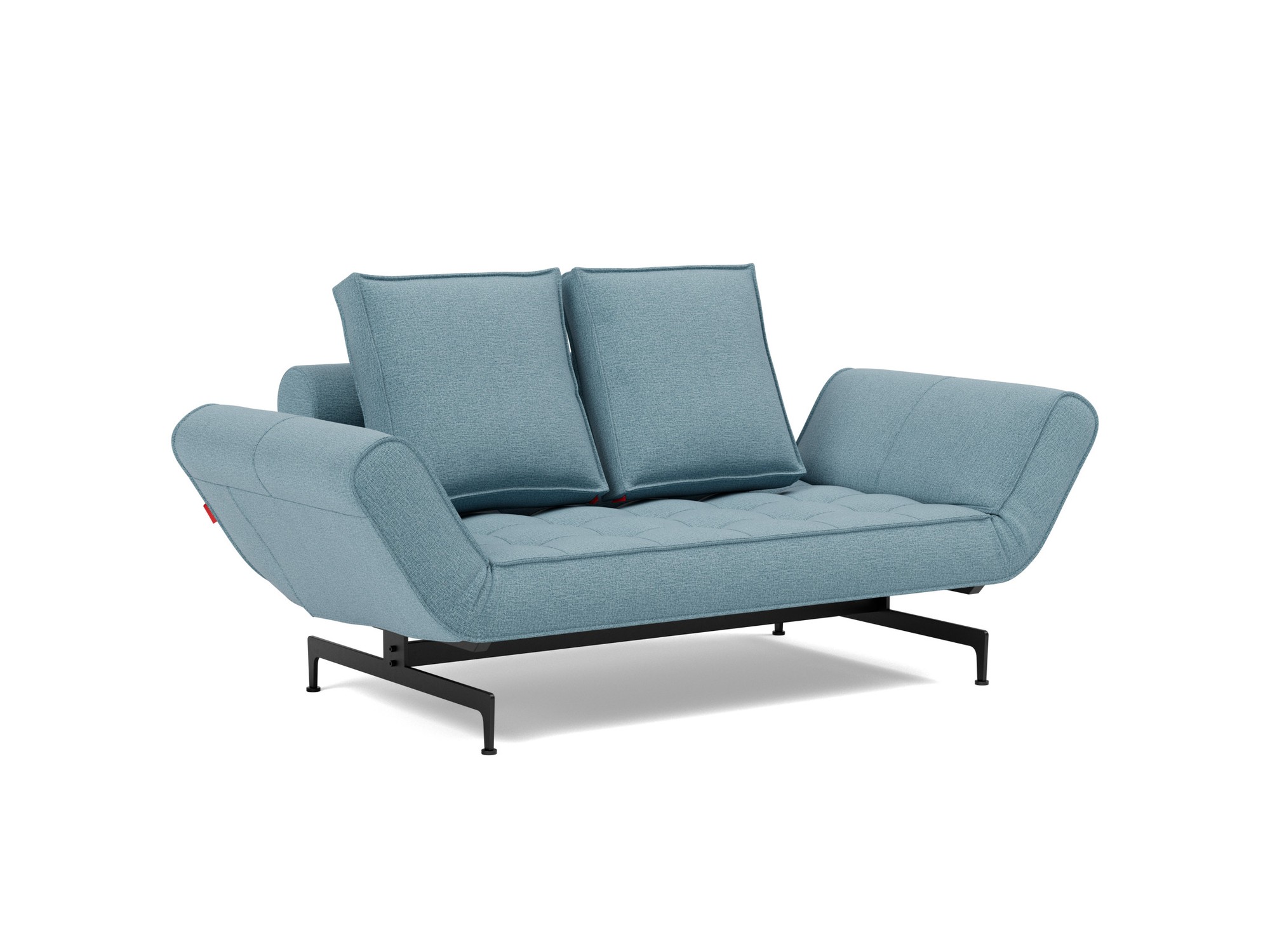 Tagesbett Ghia Flachgewebe Mixed Dance 525-Light-Blue Beine Laser schwarz