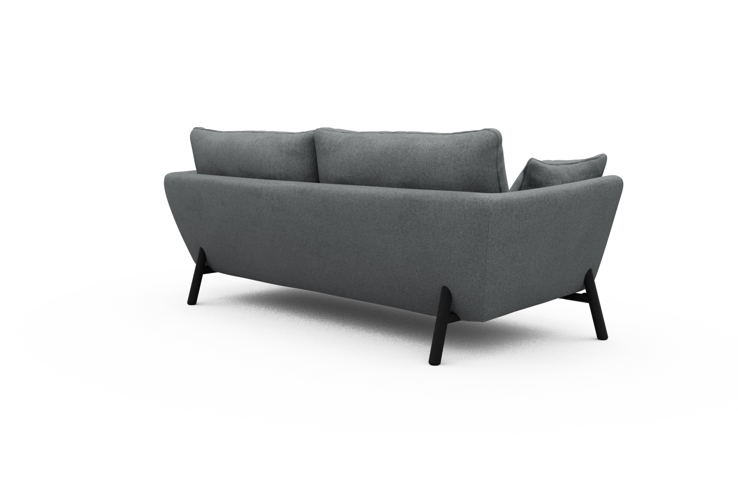 Sofa Emil 3-Sitzer Beinfarbe Eiche Schwarz Casone-Gravel-Grey