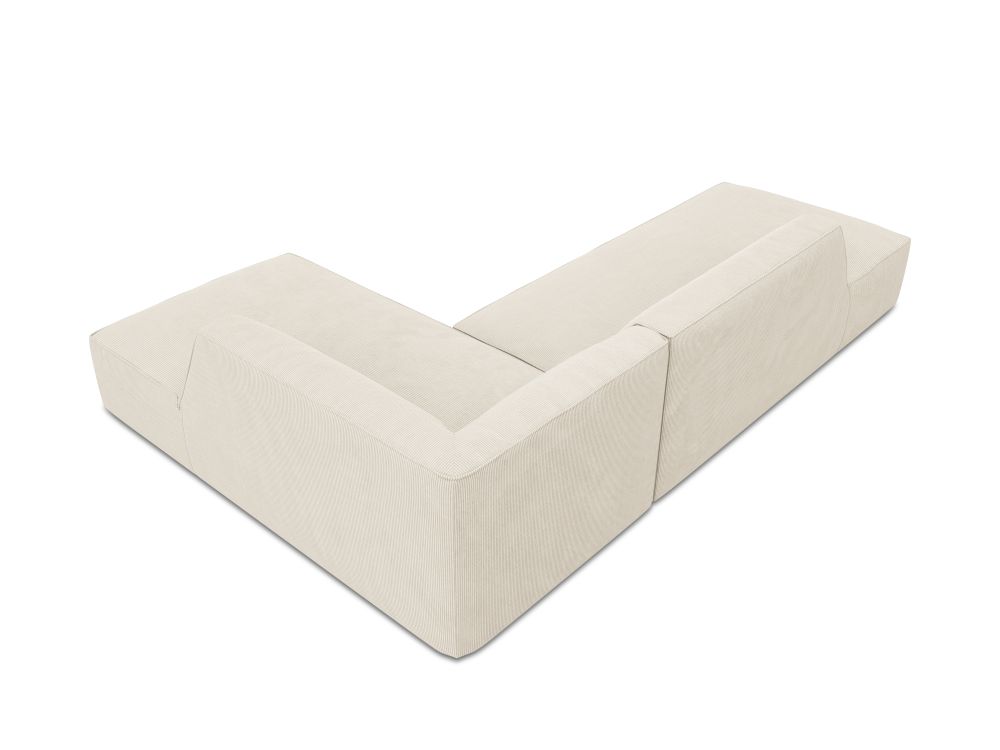 Cosmopolitan Design Ecksofa Siena 4-Sitzer offen Kord Scala Helles Beige Rechts