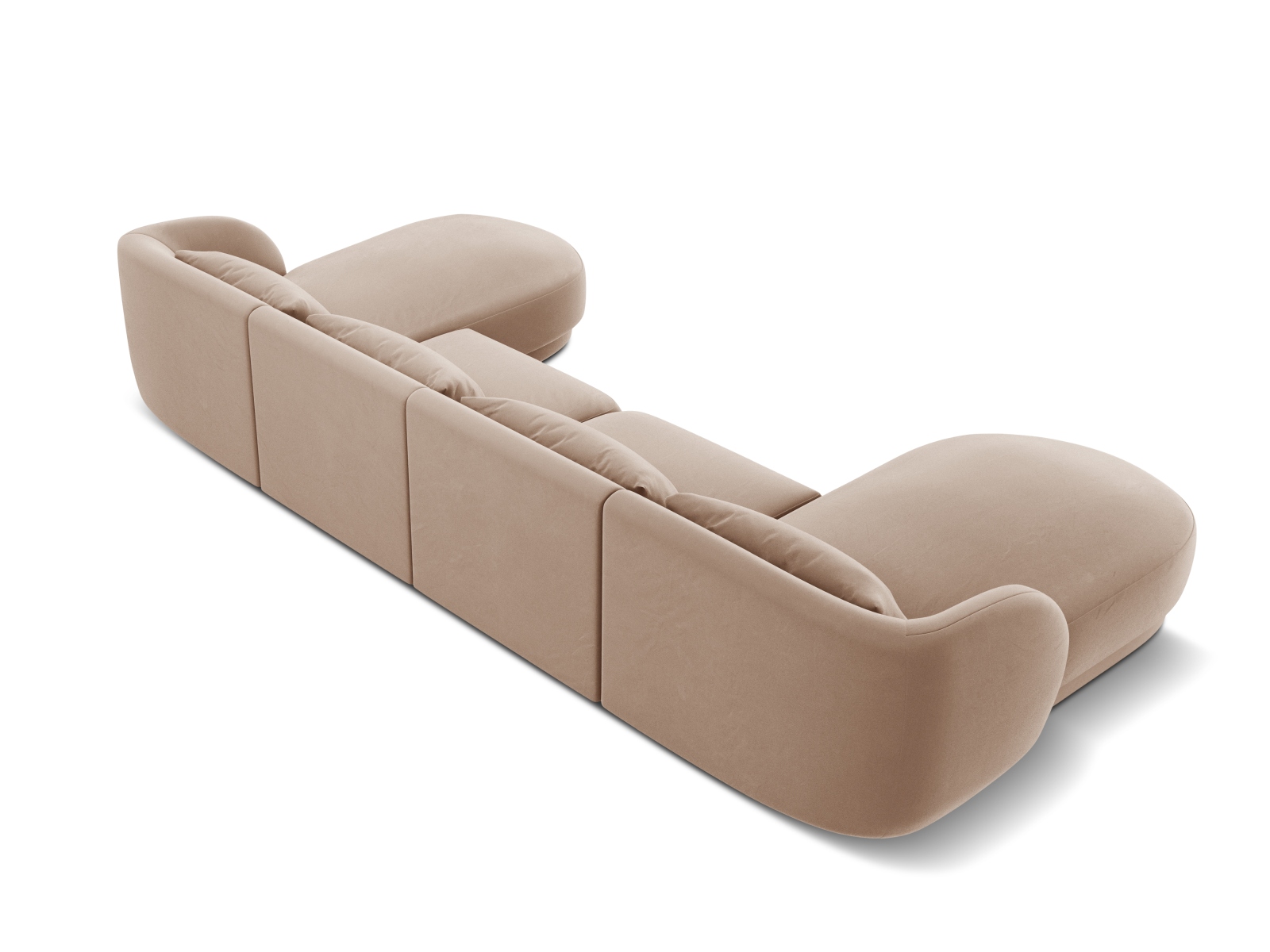 Cosmopolitan Design Panoramasofa Tulum 5-Sitzer Samt Bluvel Beige