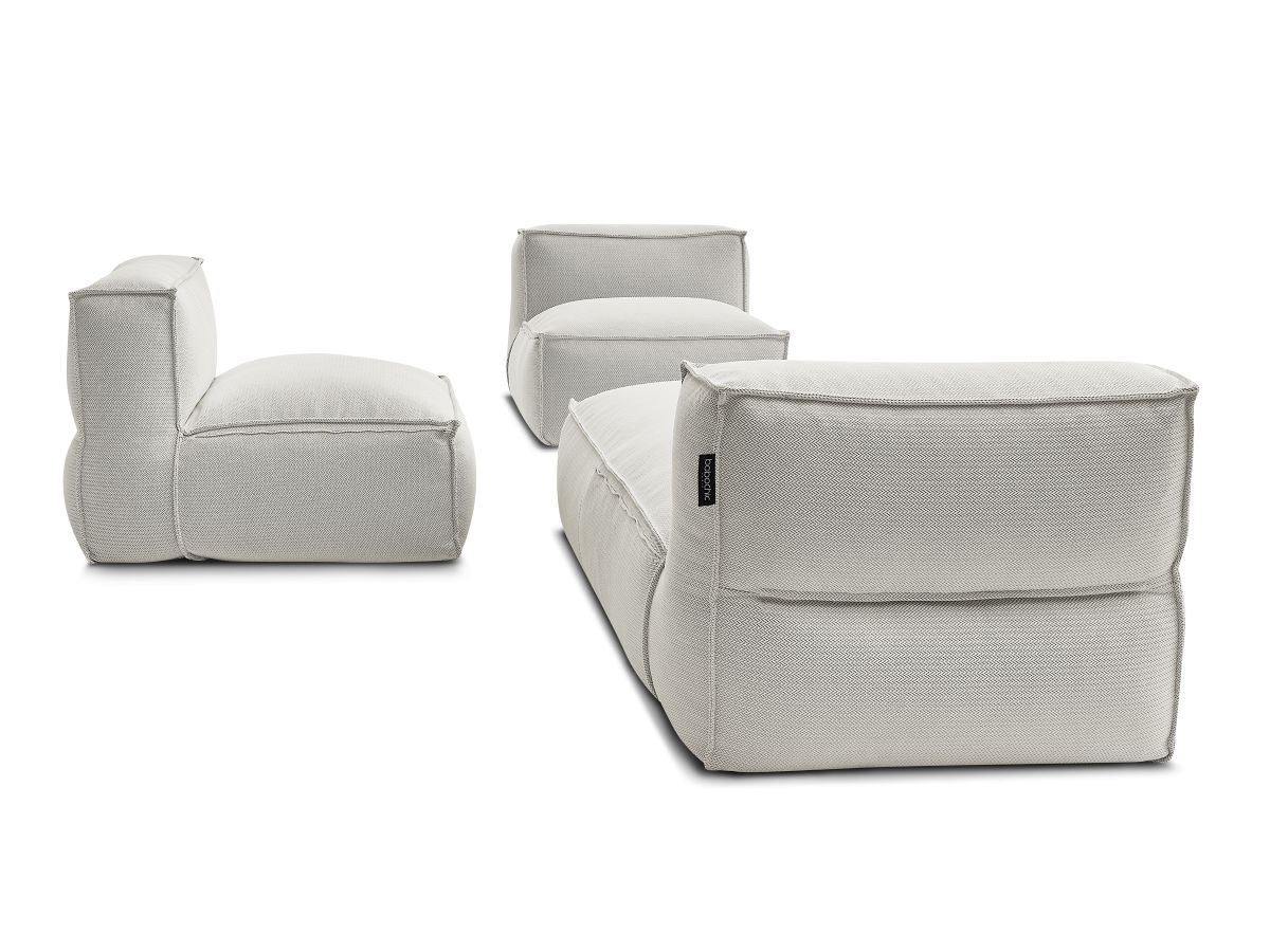 Bobochic Biarritz Gartensofa 3-Sitzer Melange-Stoff Beige