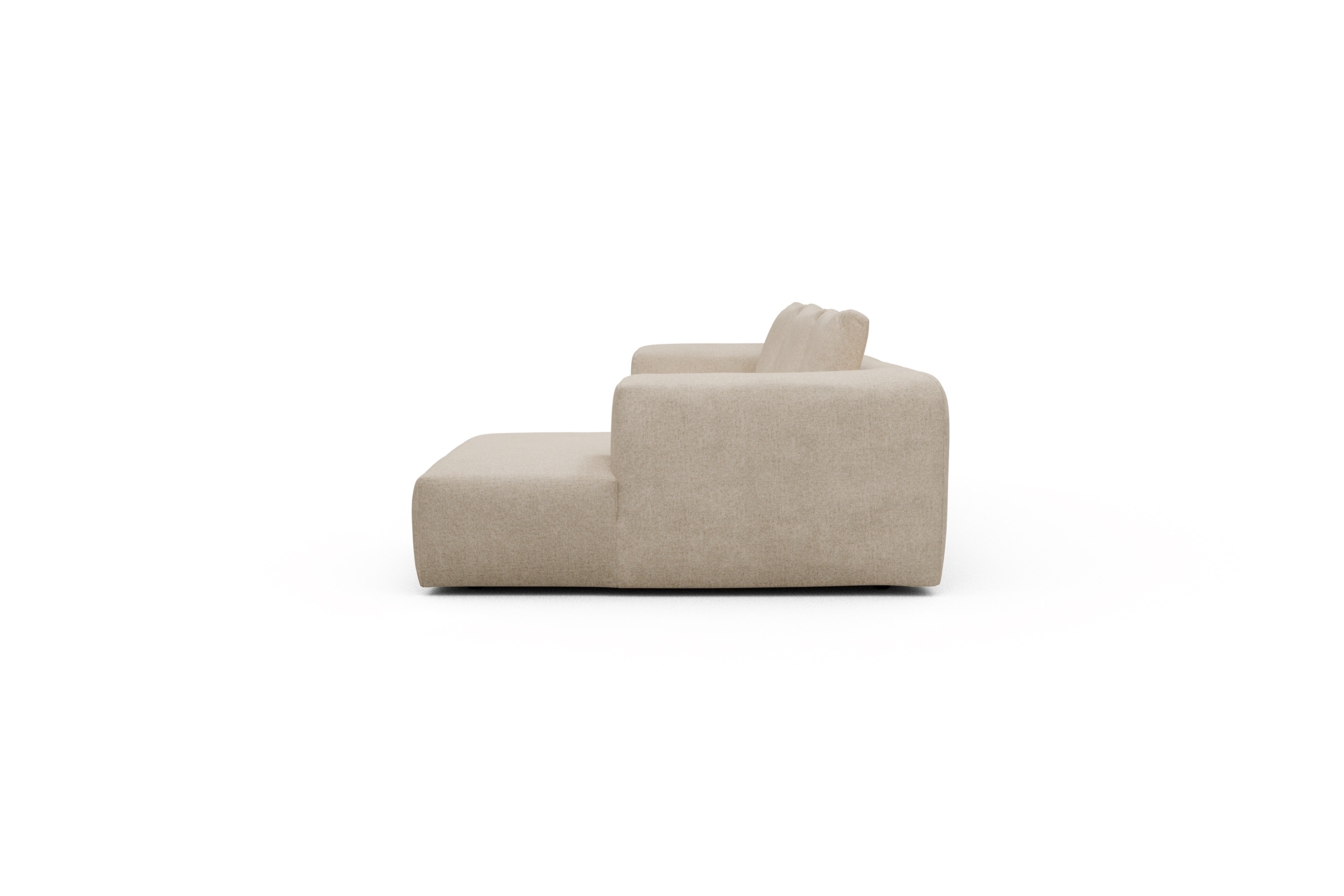 Ecksofa Fred Chaiselongue rechts mit 2,5-Sitzer Casone-Natural-Beige