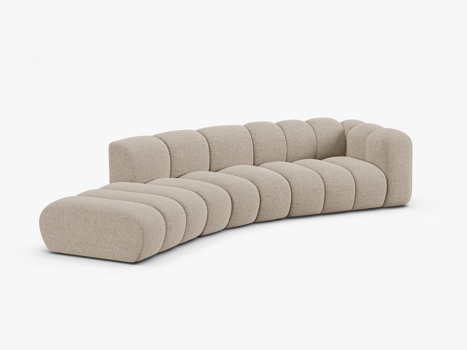 Micadoni Modulares Sofa Lupine 5-Sitzer Links Chenille Eden Dunkelbeige