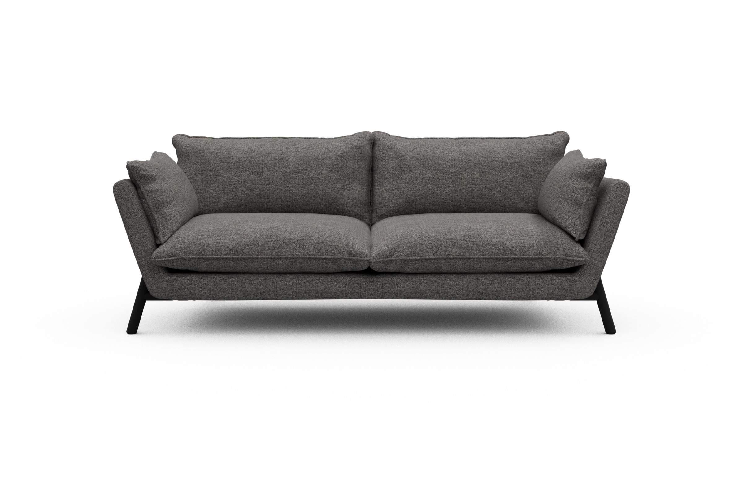 Skandi Home Sofa Emil PREMIUM 3-Sitzer Beinfarbe Eiche Schwarz Carreno-Salt-and-Pepper moebelfaktor