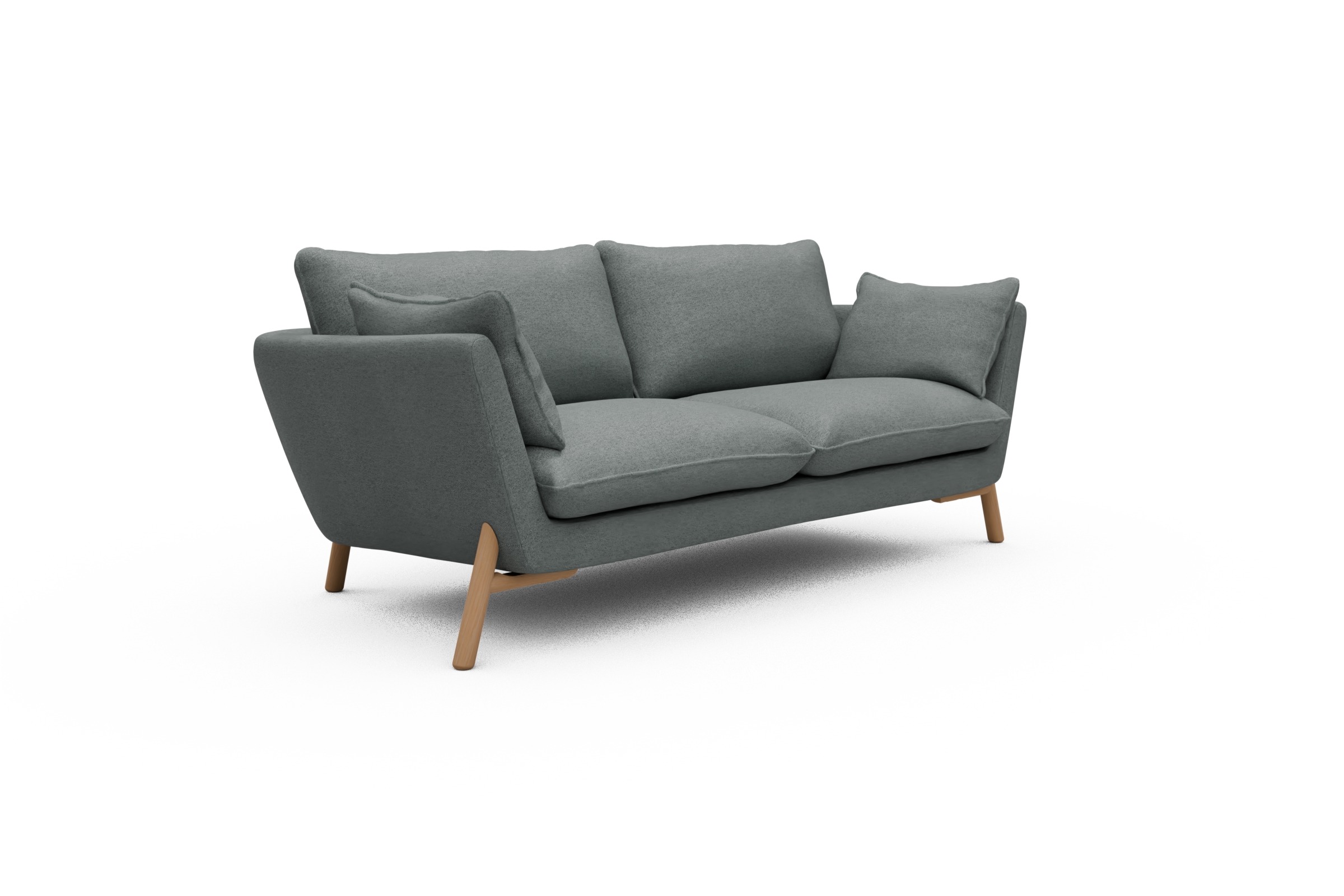 Sofa Emil 2-Sitzer Beinfarbe Eiche Natur Denari-Soft-Grey