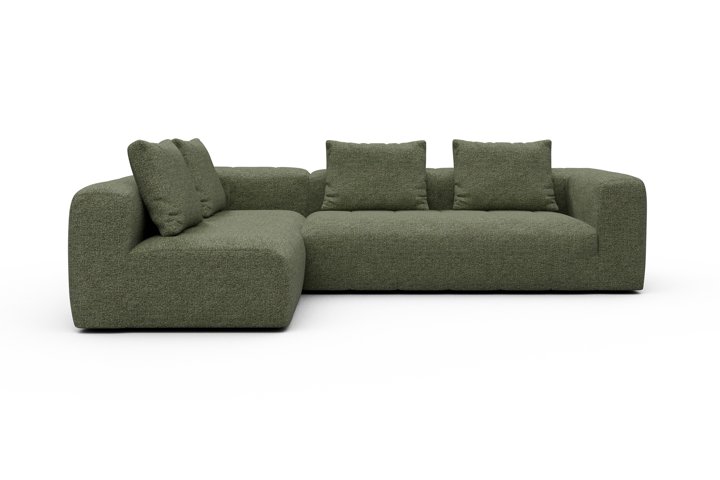 Ecksofa Hugo 2x 2,5-Sitzer Armlehne rechts Carreno-Vivid-Green