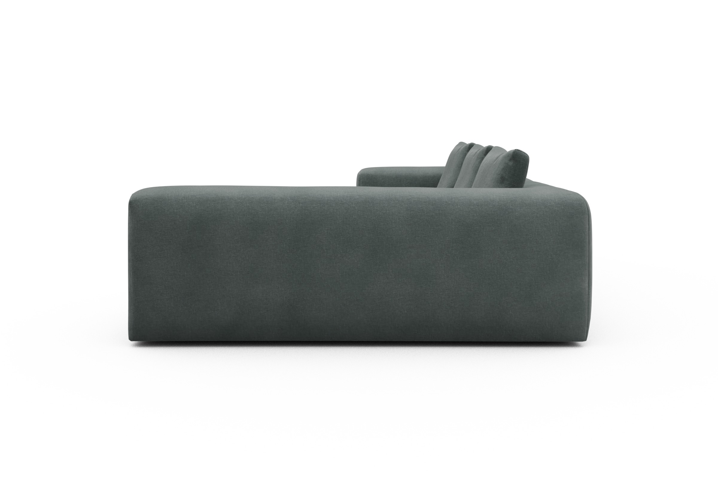Ecksofa Fred 2x 2,5-Sitzer rechts offen Smooth-Silver-Grey