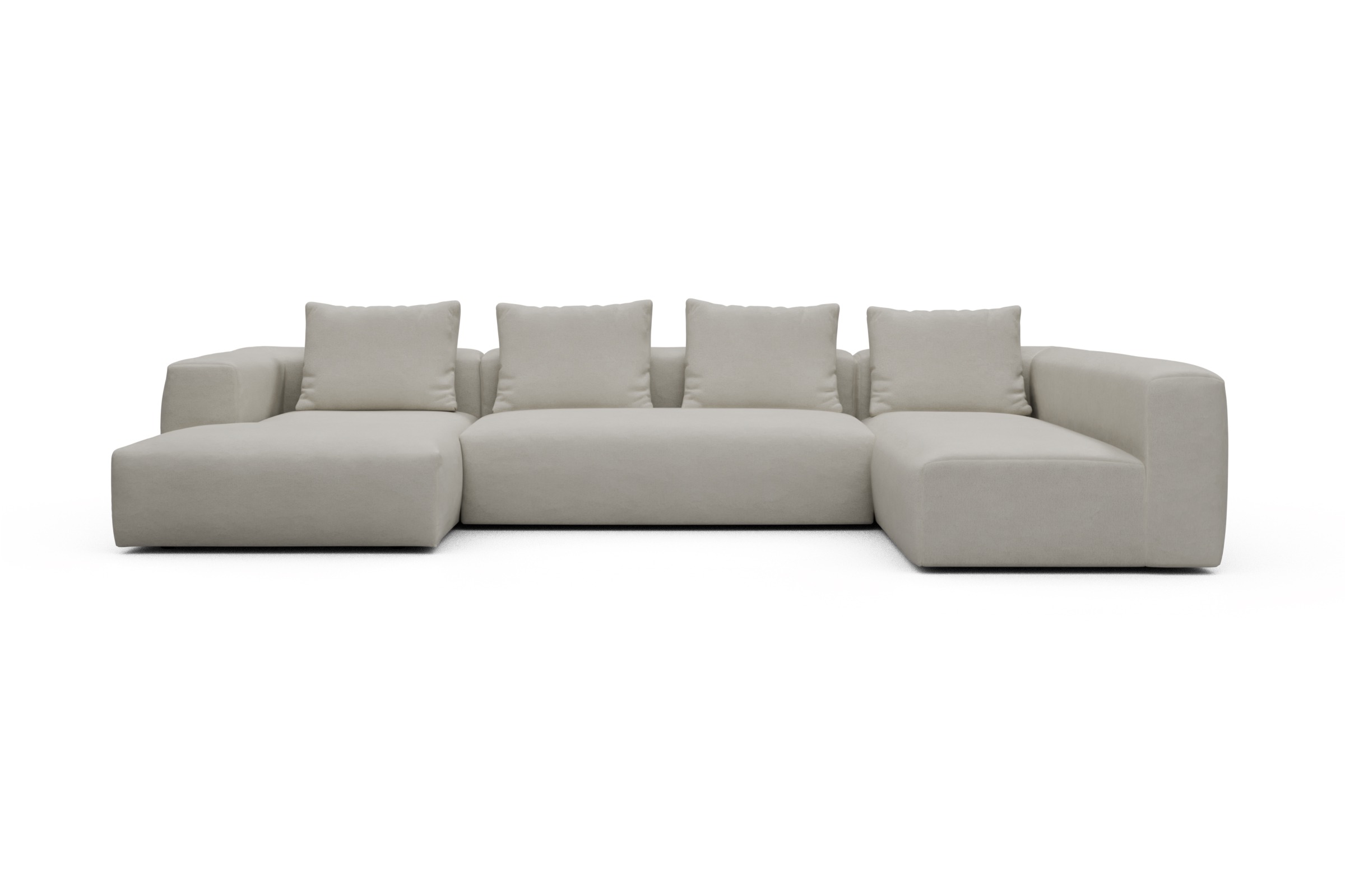 Skandi Home Wohnlandschaft Fred Chaiselongue links mit 2-Sitzer und lange Armlehne rechts Denari-Clean-Beige moebelfaktor