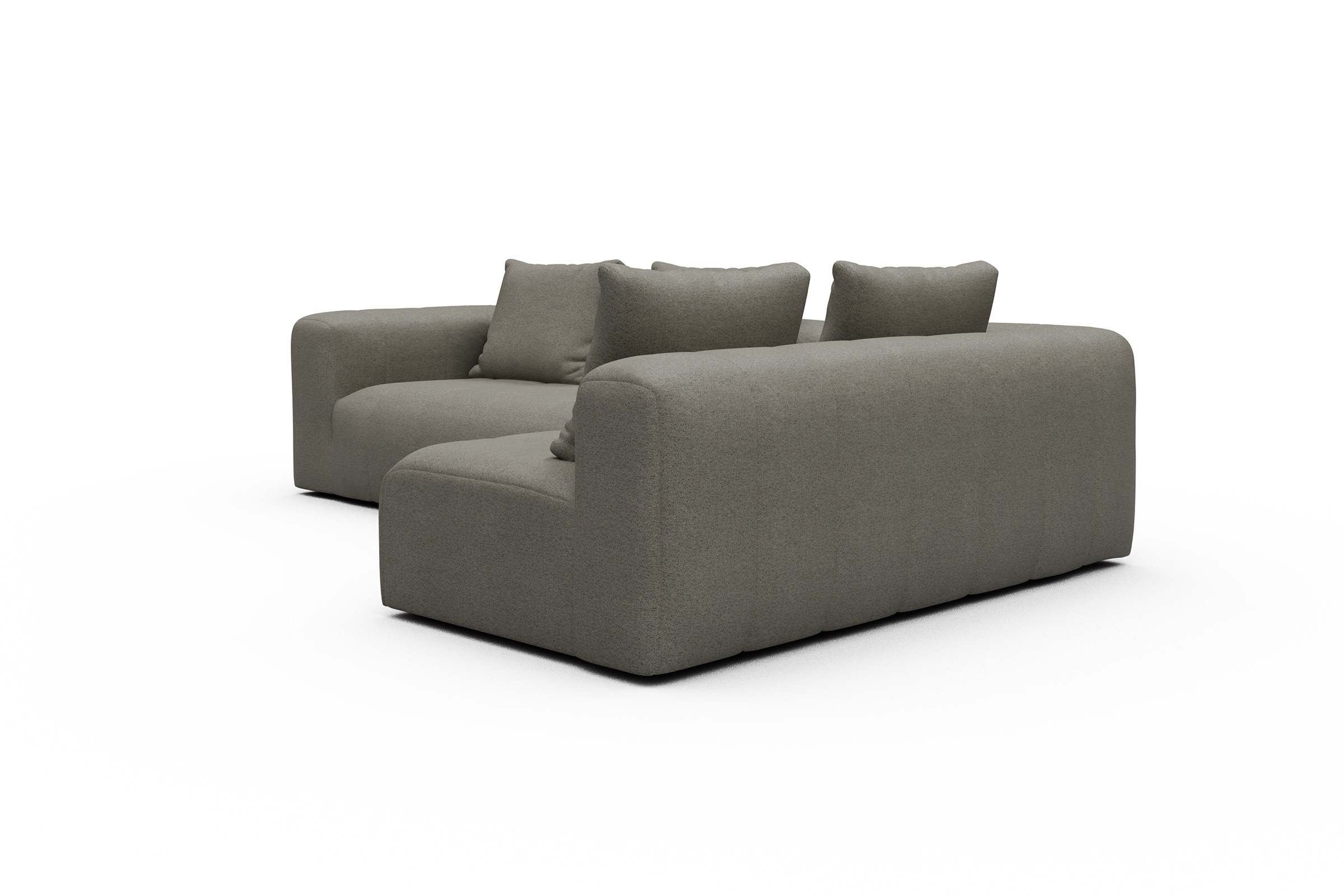 Ecksofa Hugo 2x 2,5-Sitzer Armlehne links Denari-Warm-Grey