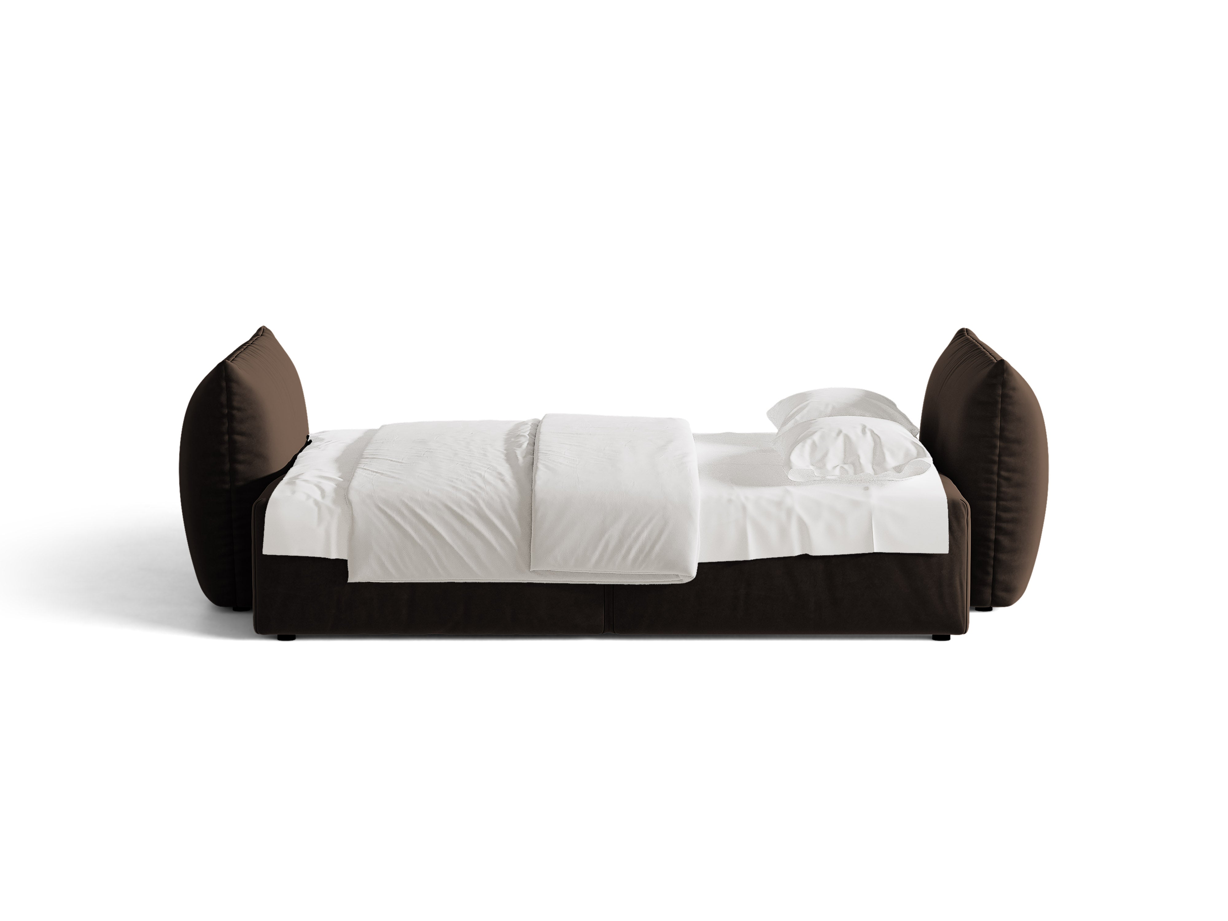 Micadoni Bloom Samtiges Sofa Mit Bettfunktion Und Stauraum Samt Bluvel Dunkelbraun