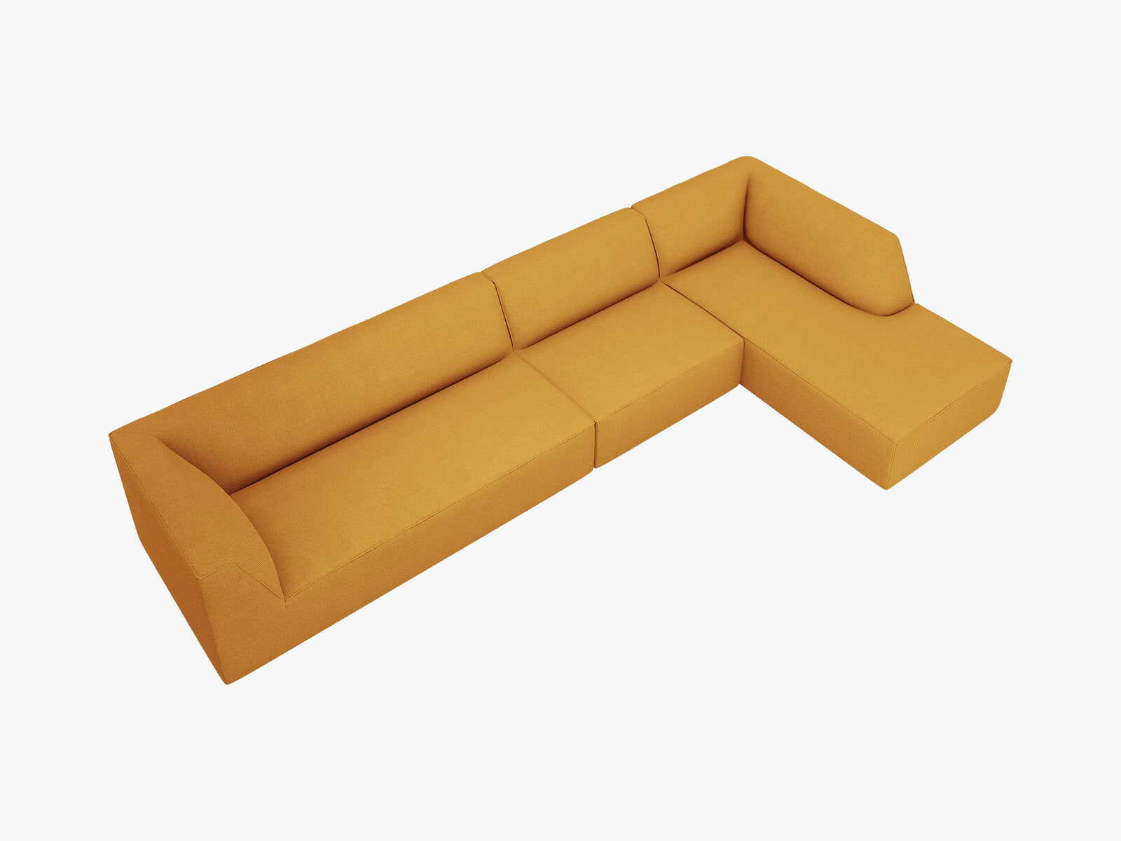 Micadoni Ecksofa Ruby 5-Sitzer Rechts Strukturierter Stoff Ottawa Gelb
