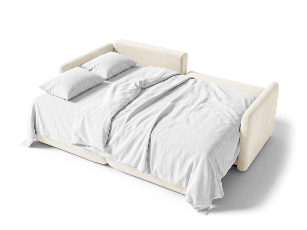 Cosmopolitan Design Ecksofa Monaco 3-Sitzer mit Schlaffunktion Samt Bluvel Helles Beige Links