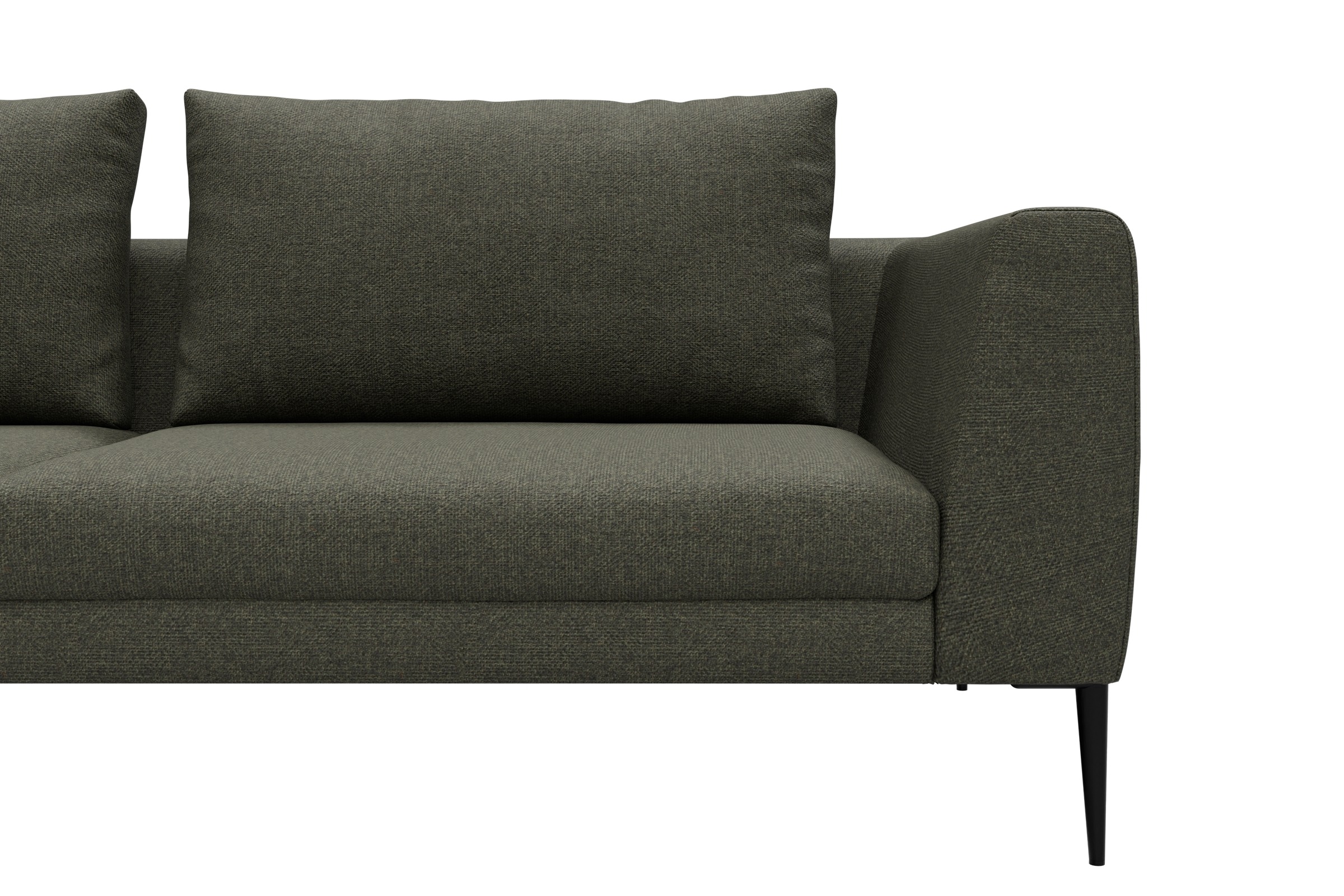 Ecksofa Paul Relax-Ecke rechts mit 3-Sitzer Sama-Winter-Moss