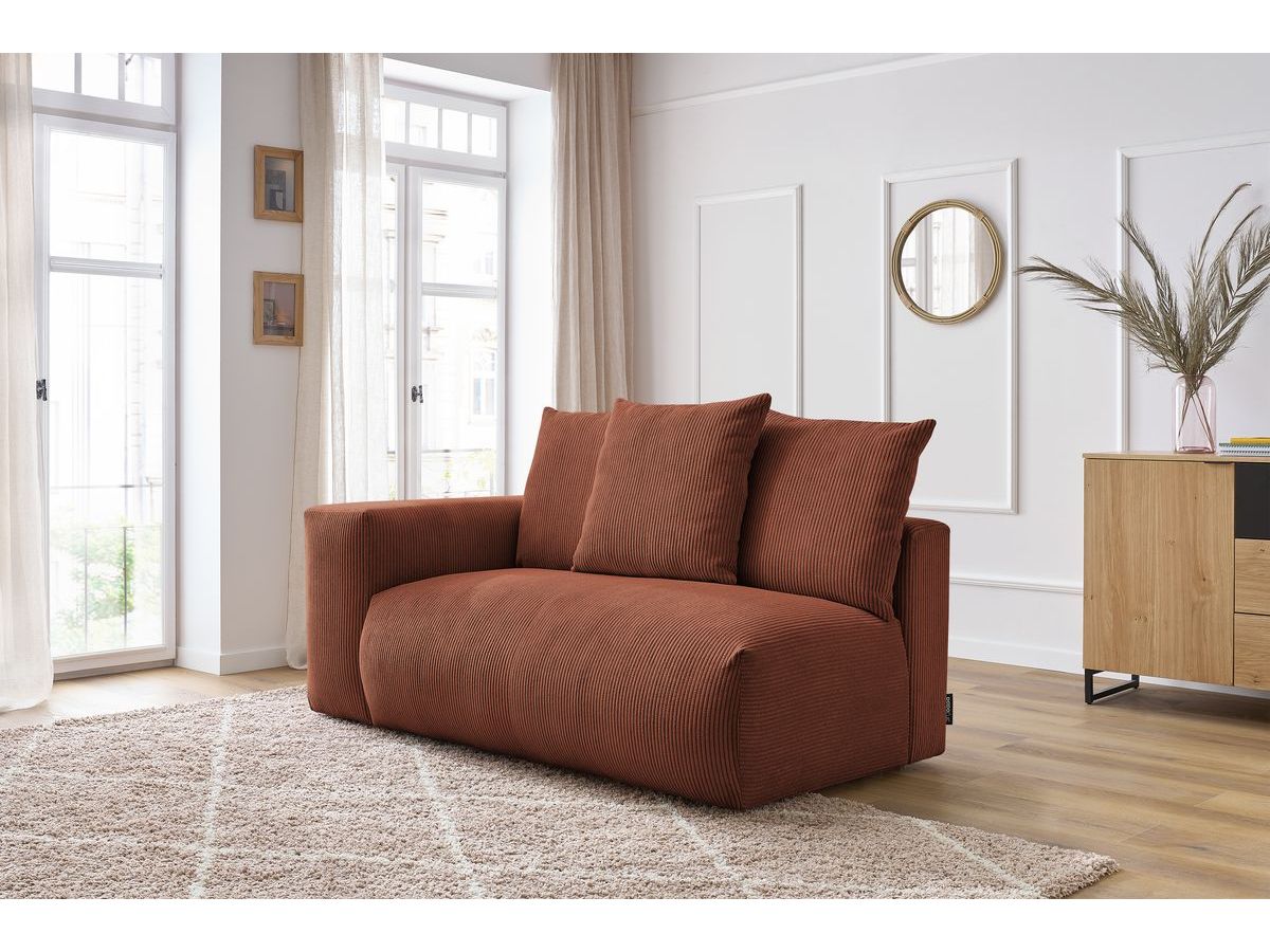 Bobochic Voltaire Sofamodul 2-Sitzer 178 × 100 cm Cordsamt Orange Ecke links