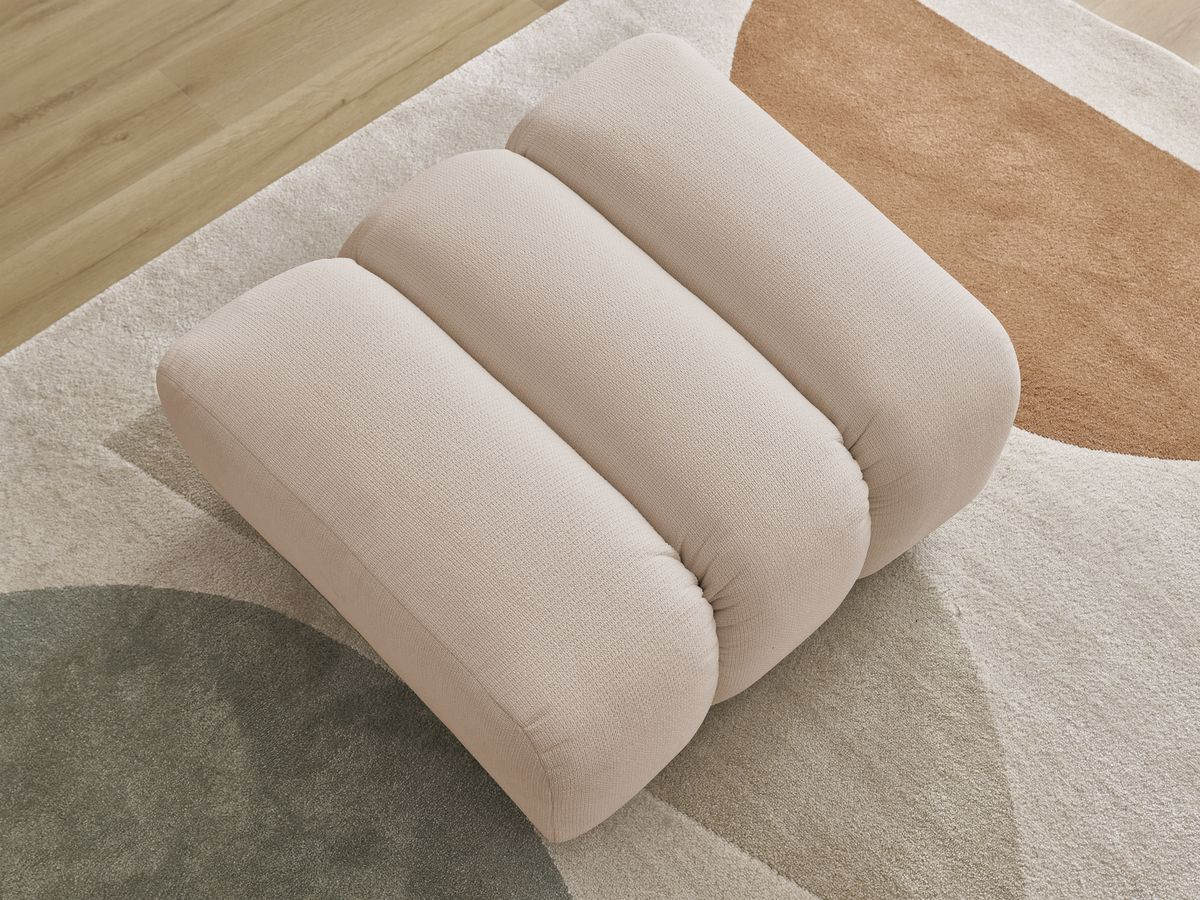 Bobochic Talia Pouf Melange-Stoff Beige