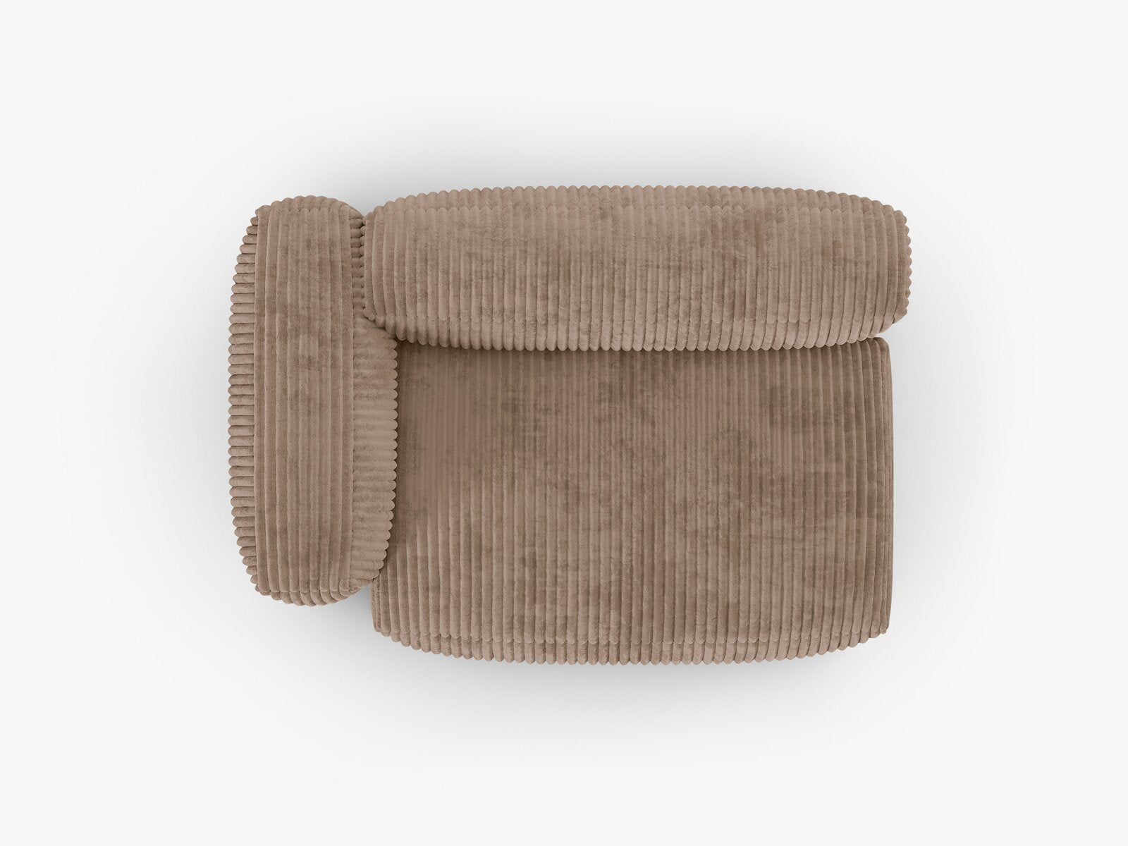 Micadoni Eckmodul mit Armlehne Martina 1-Sitzer Groß 90cm Sitztiefe Links Kord Tilia Eichel