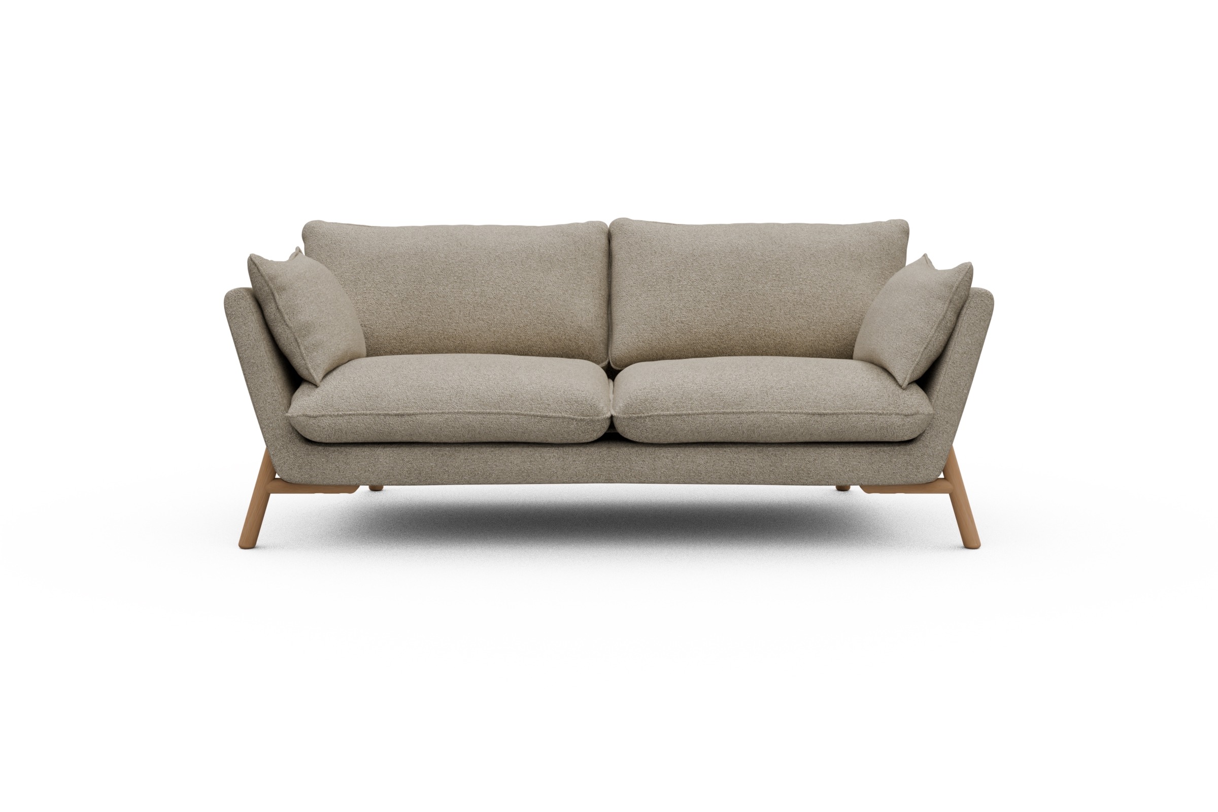 Skandi Home Sofa Emil 2-Sitzer Beinfarbe Eiche Natur Boucle-Beige moebelfaktor