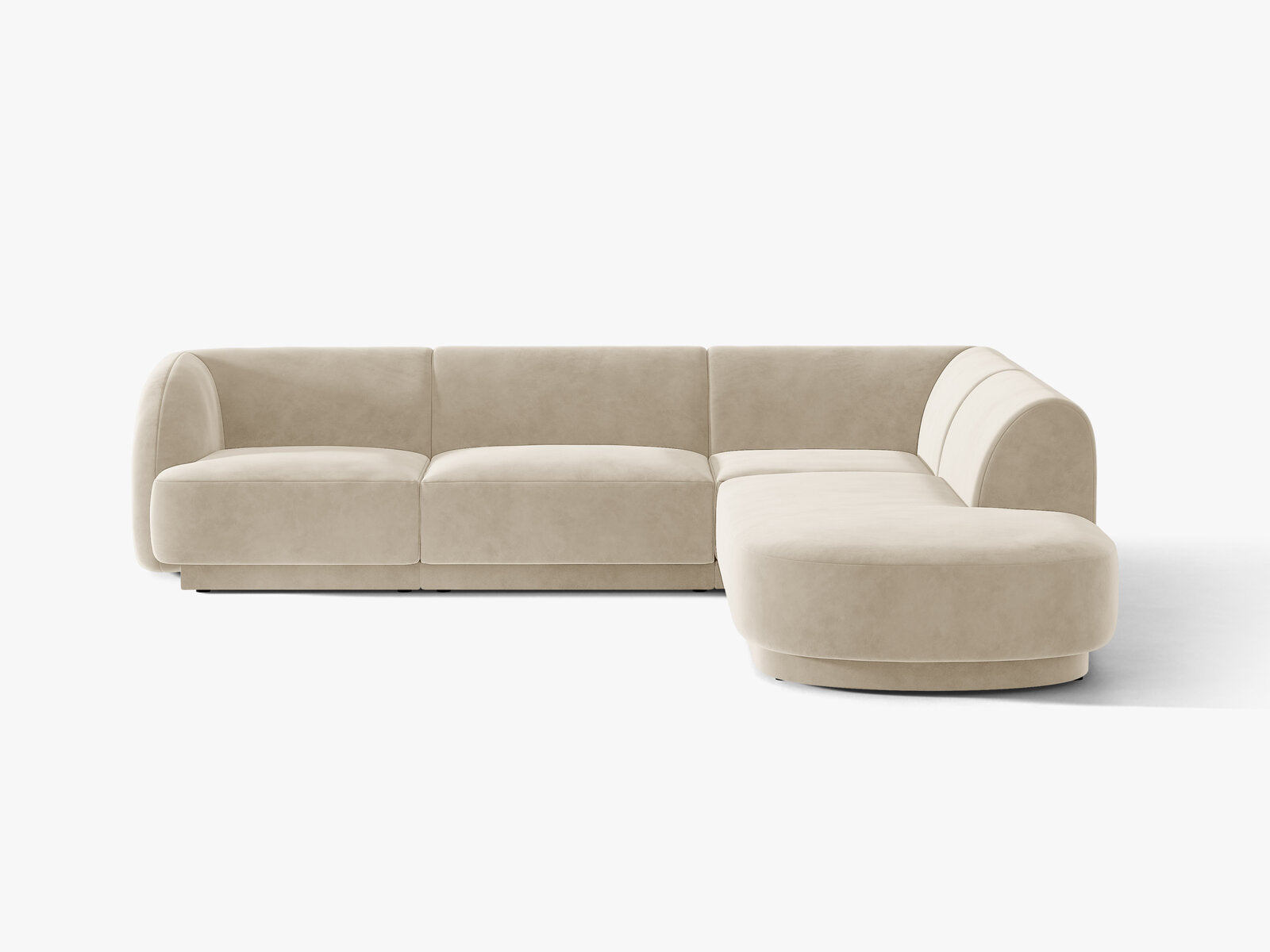 Micadoni Ecksofa Miley 6-Sitzer Rechts Samt Bluvel Dunkelbeige