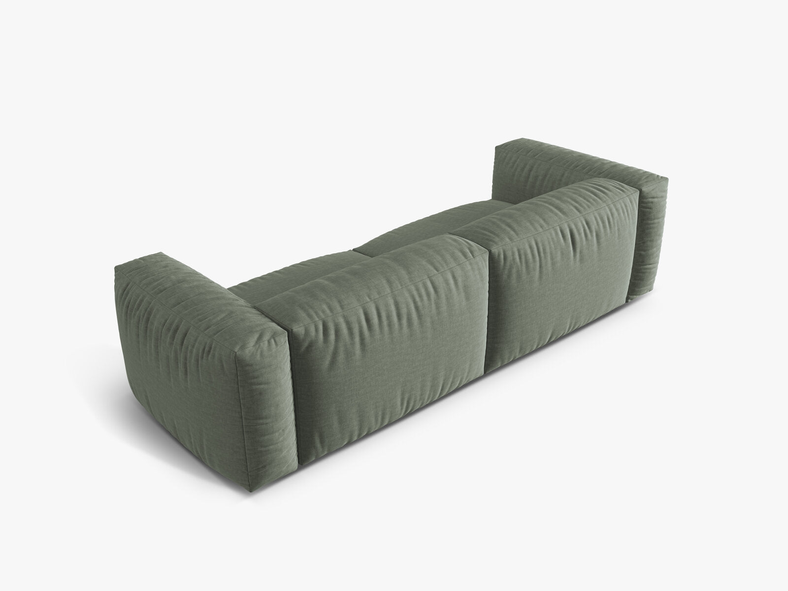 Micadoni Sofa Martina 3-Sitzer Strukturierter Stoff Boston Moßgrün