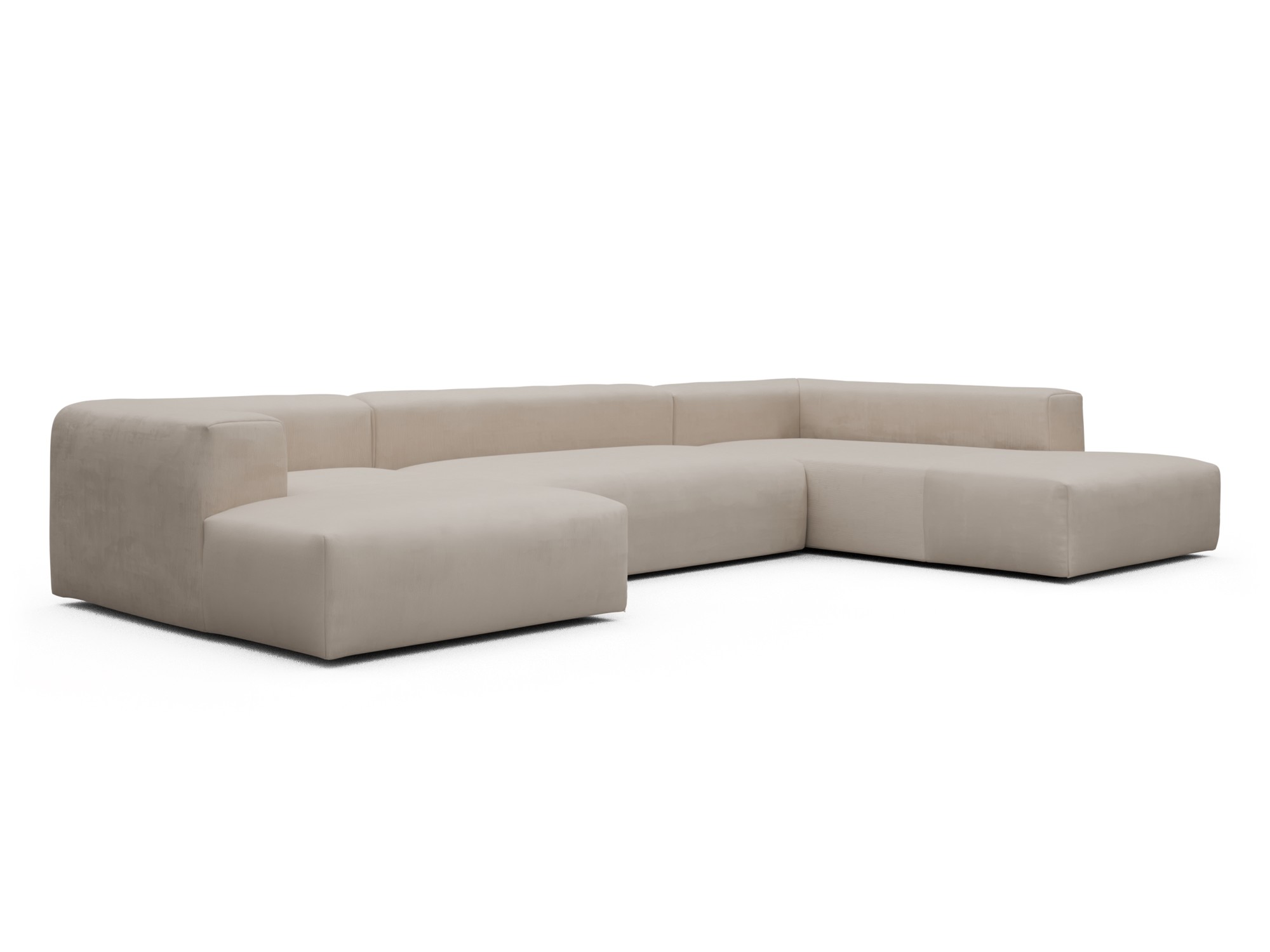 Skandi Home Wohnlandschaft Fred Relax-Ecke rechts mit 2-Sitzer und Chaiselongue links Cordufine-Off-White moebelfaktor