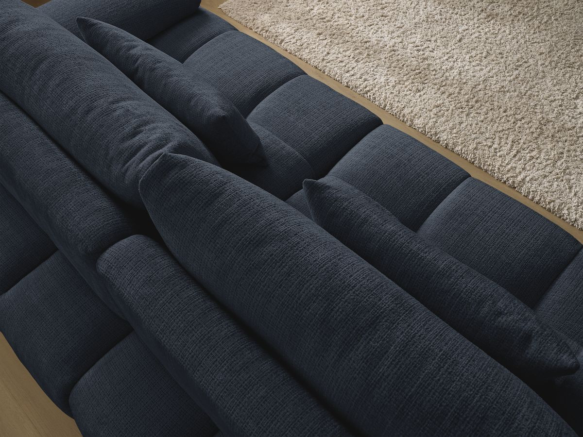 Bobochic Ivane Sofa 3-Sitzer Strukturstoff Dunkelblau