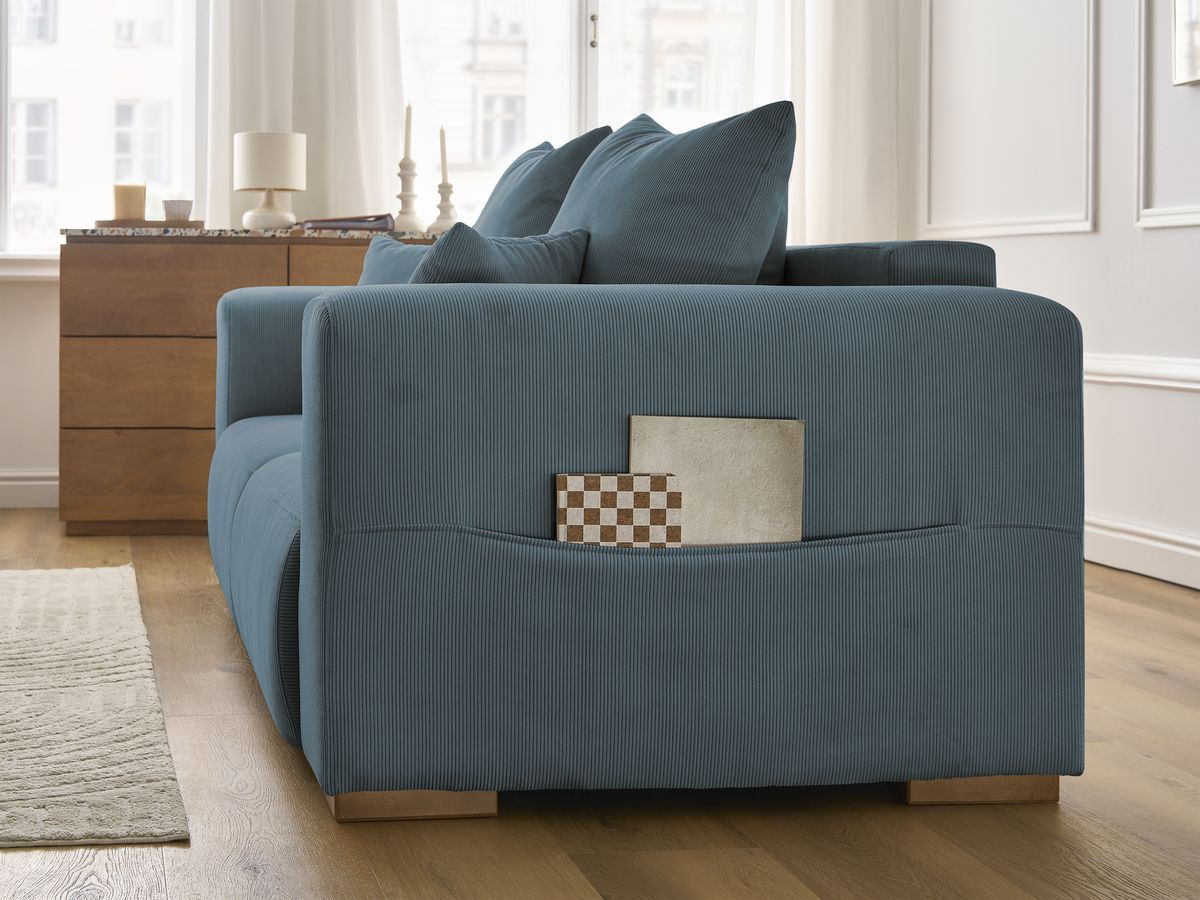 Bobochic Sidonie Sofa 2-Sitzer Cordsamt Dunkelblau